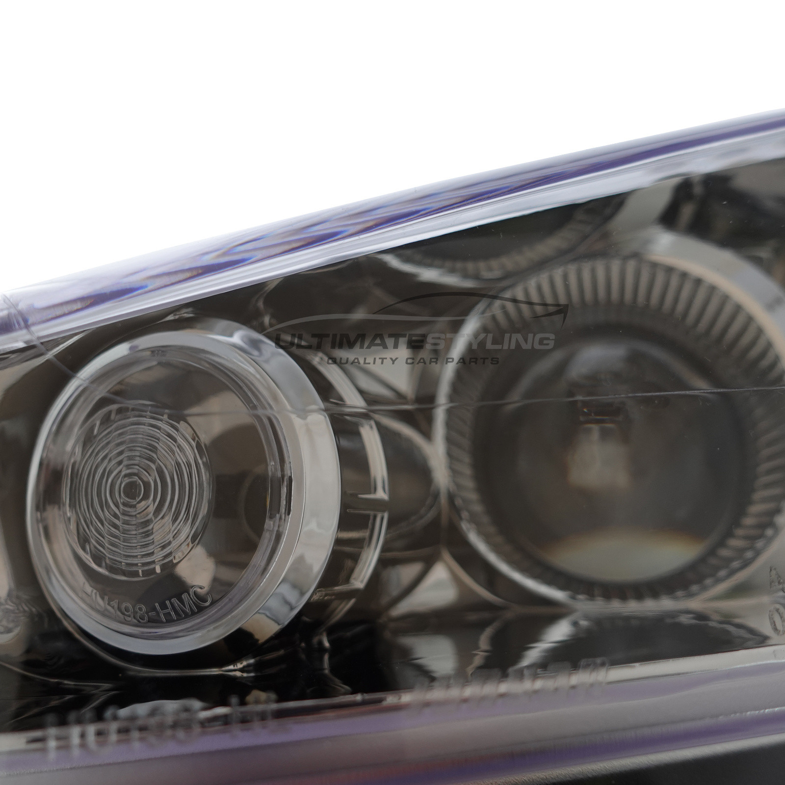 Peugeot 207 2006-2015 Upgrade Headlights Chrome Inner Angel Eyes Halo and DRL Projector Xenon look