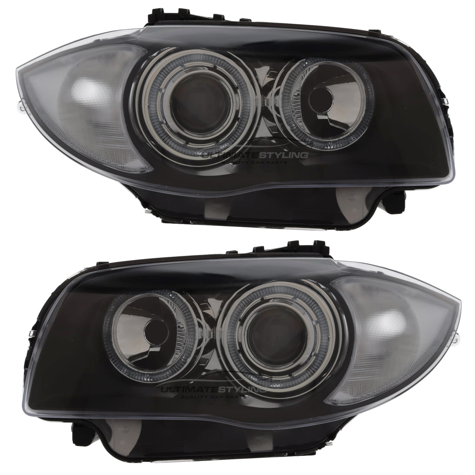 BMW 1 Series Performance Headlights - Angel Eyes - Projector Type - Halogen