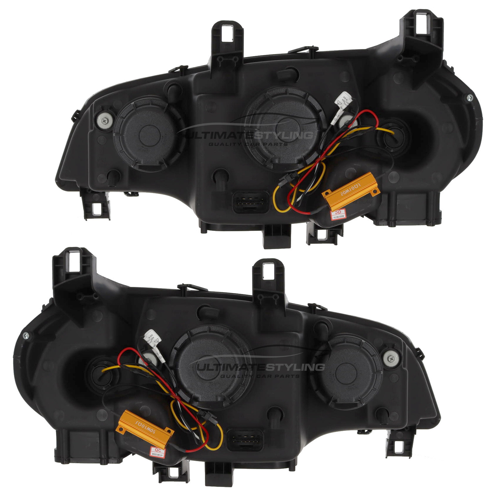 BMW X5 E70 2007-2013 Upgrade Headlights Chrome Inner LED Lightbar DRL Projector Xenon Look