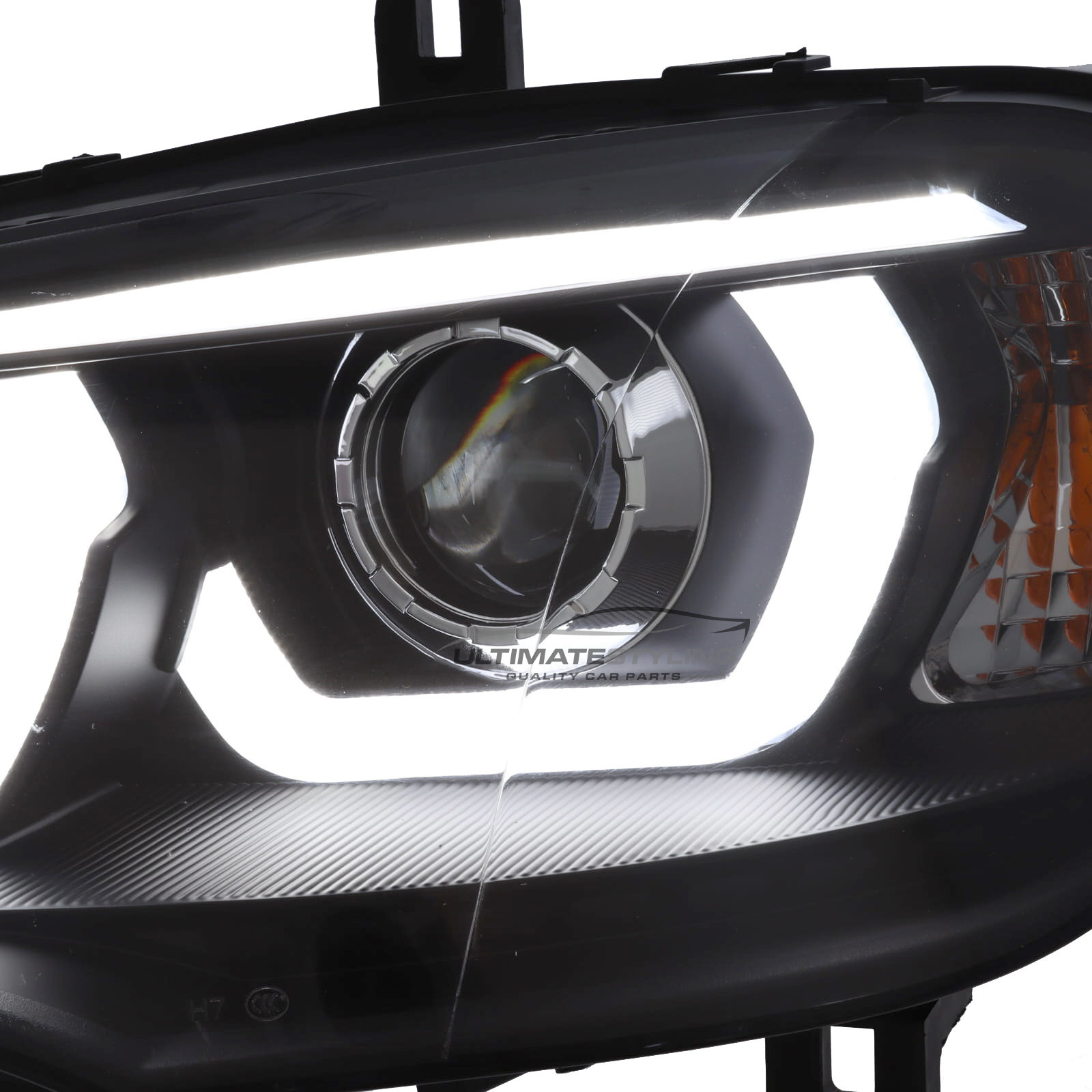 BMW X5 E70 2007-2013 Upgrade Headlights Chrome Inner LED Lightbar DRL Projector Xenon Look