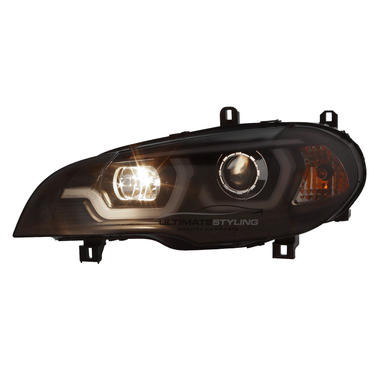 BMW X5 E70 2007-2013 Upgrade Headlights Chrome Inner LED Lightbar DRL Projector Xenon Look