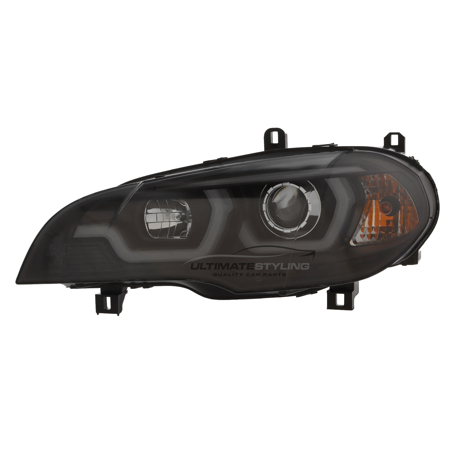 BMW X5 E70 2007-2013 Upgrade Headlights Chrome Inner LED Lightbar DRL Projector Xenon Look