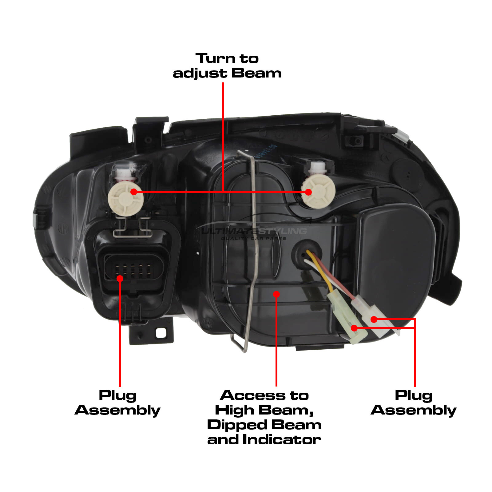VW Golf Mk4 1997-2004 Upgrade Headlights Black Inner Twin Halo Angel Eyes Black with Fog Lights Projector Xenon Look