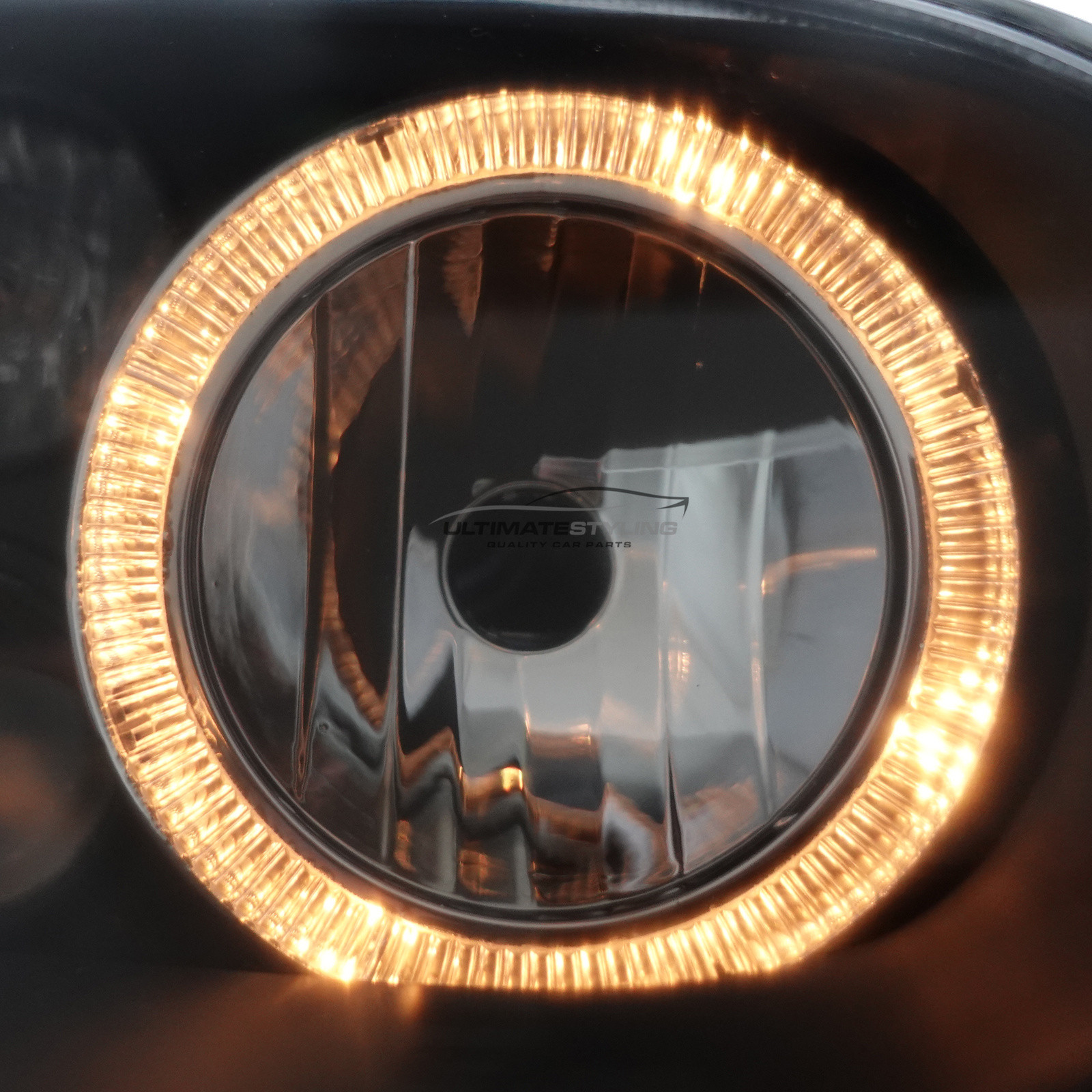 VW Golf Mk4 1997-2004 Upgrade Headlights Black Inner Twin Halo Angel Eyes Black with Fog Lights Projector Xenon Look