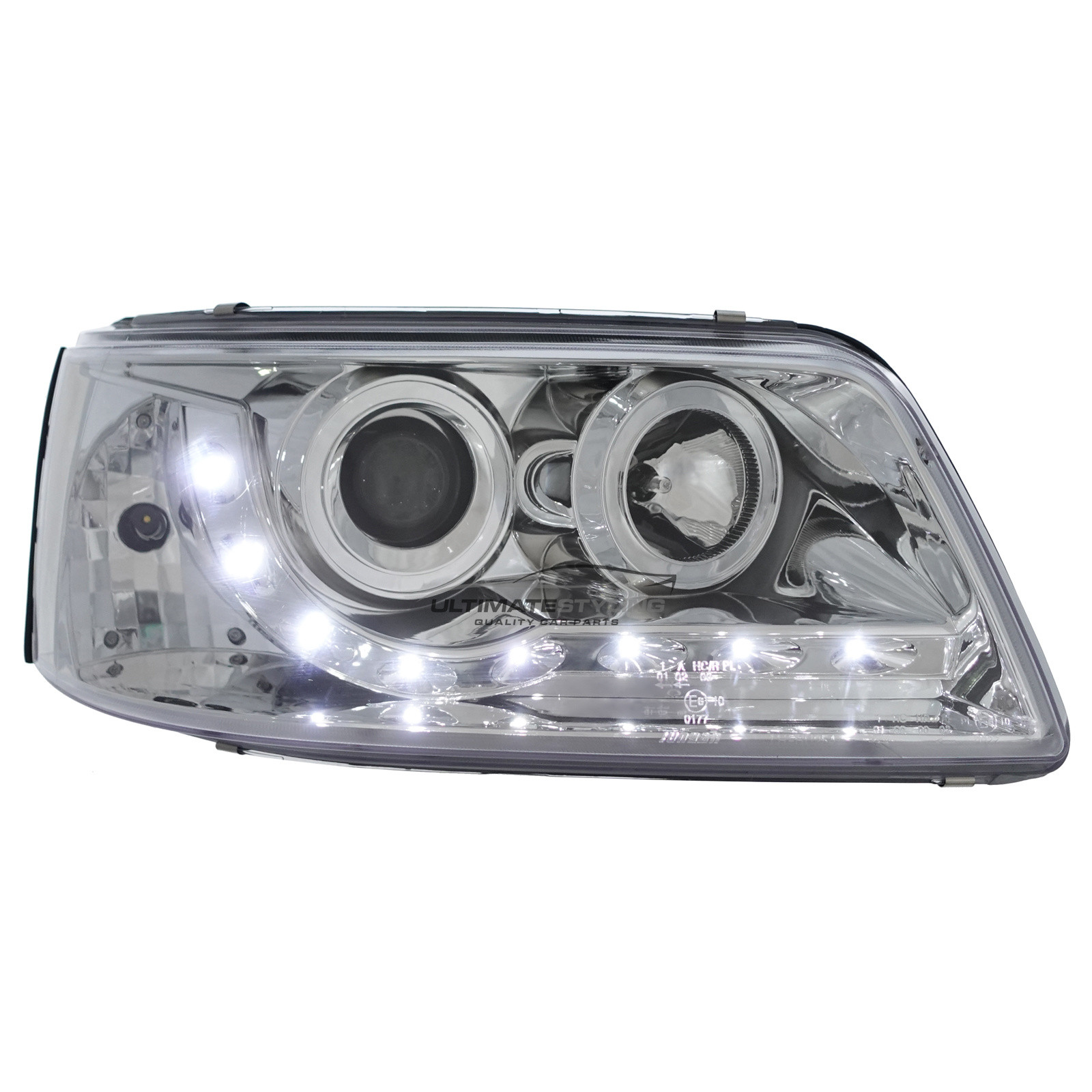 VW Transporter T5 2003-2010 Upgrade Headlights Chrome Inner LED DRL Projector Xenon Look