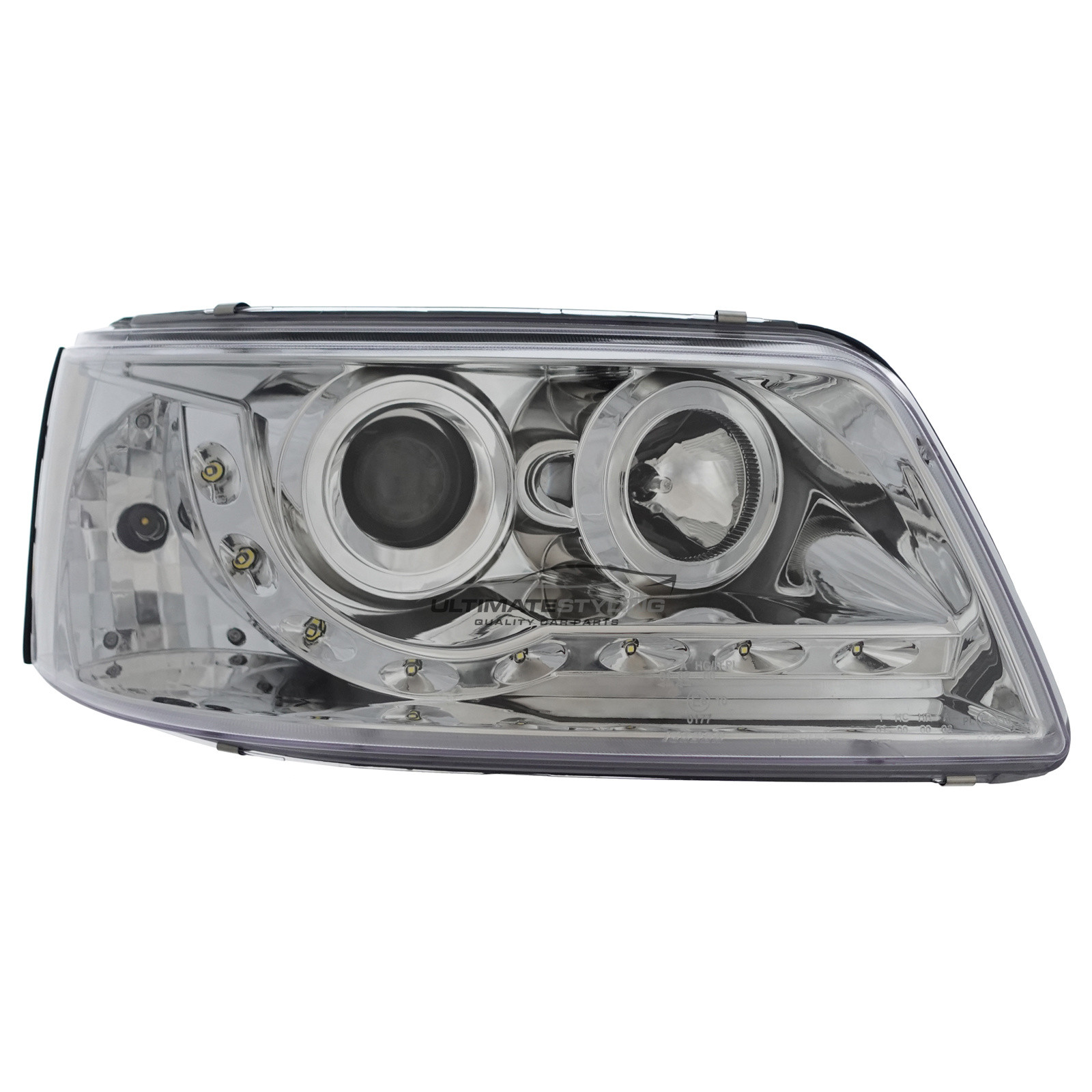 VW Transporter T5 2003-2010 Upgrade Headlights Chrome Inner LED DRL Projector Xenon Look