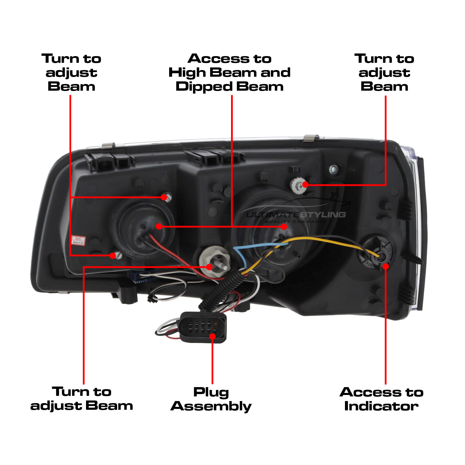 VW Transporter T5 2003-2010 Upgrade Headlights Chrome Inner LED DRL Projector Xenon Look