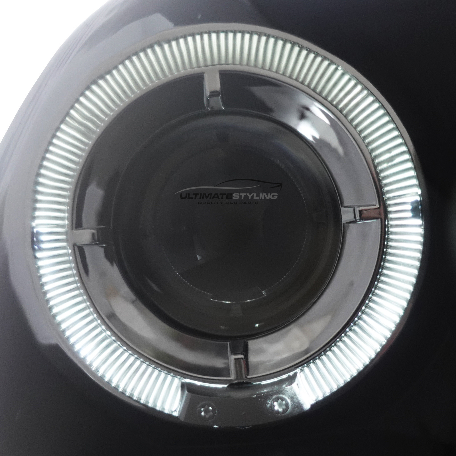 VW Golf Mk5 2003-2009 and Jetta 2006-2011 Upgrade Headlights Black Inner LED Twin Angel Eyes Halo and DRL Projector Xenon Look