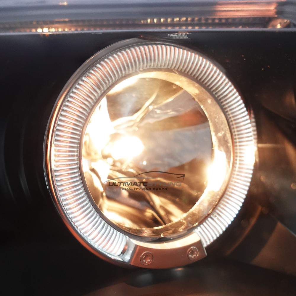 VW Passat B5.5 2000-2005 Upgrade Headlights Black inner LED Twin Angel Eyes Halo Projector Xenon Look