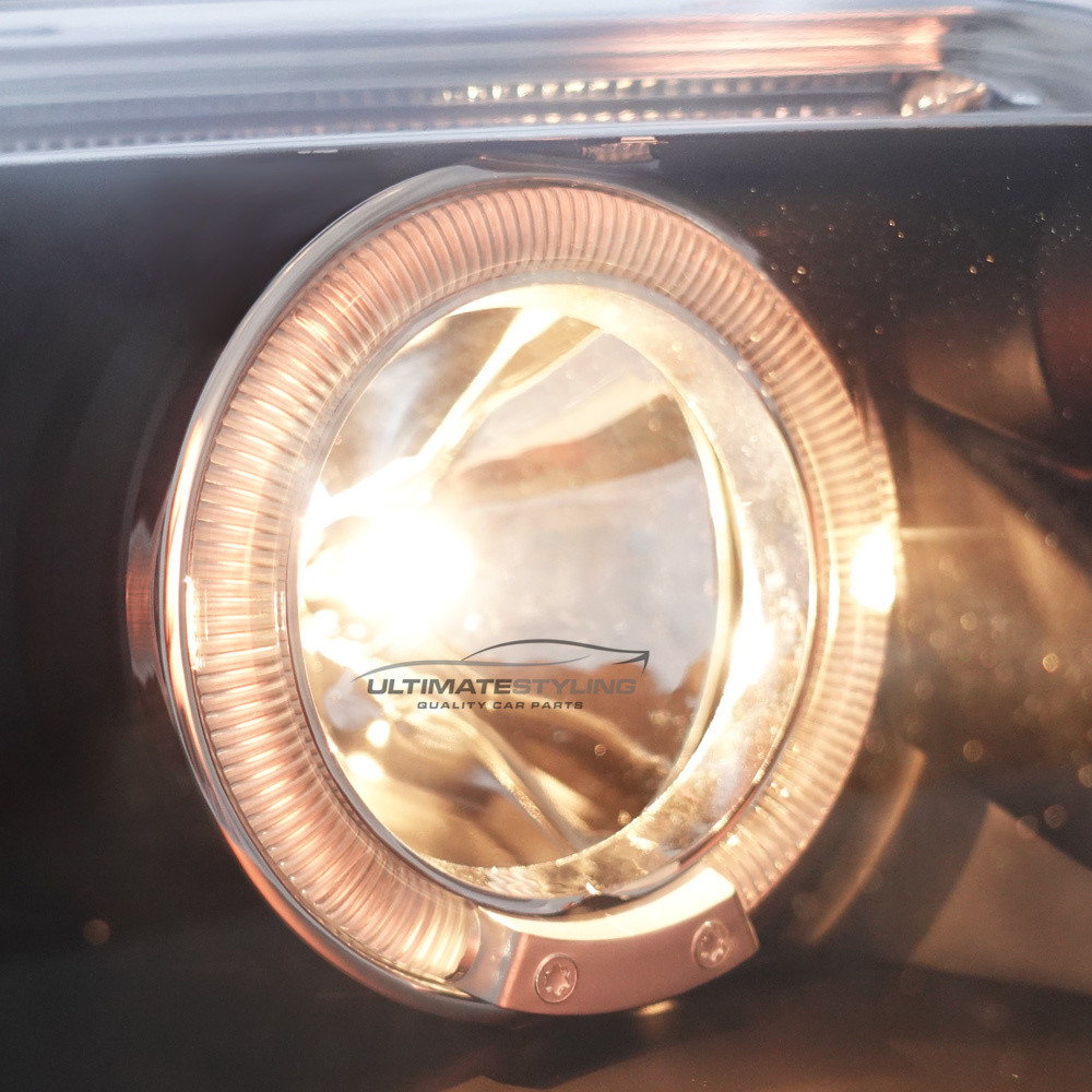 VW Passat B5.5 2000-2005 Upgrade Headlights Black inner LED Twin Angel Eyes Halo Projector Xenon Look