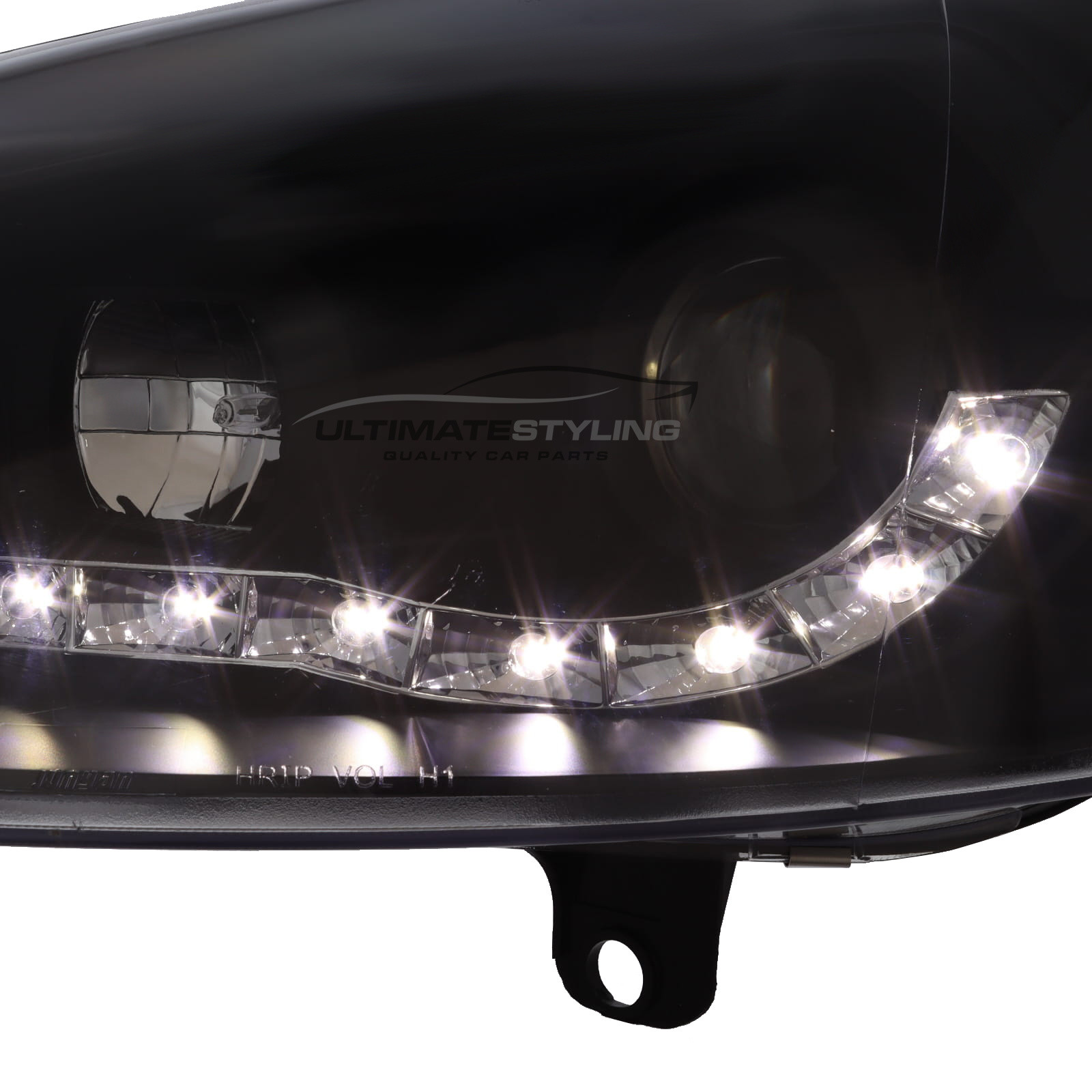 VW Golf Mk5 2003-2009 and Jetta 2006-2011 Upgrade Headlights Black Inner LED DRL Projector Xenon Look