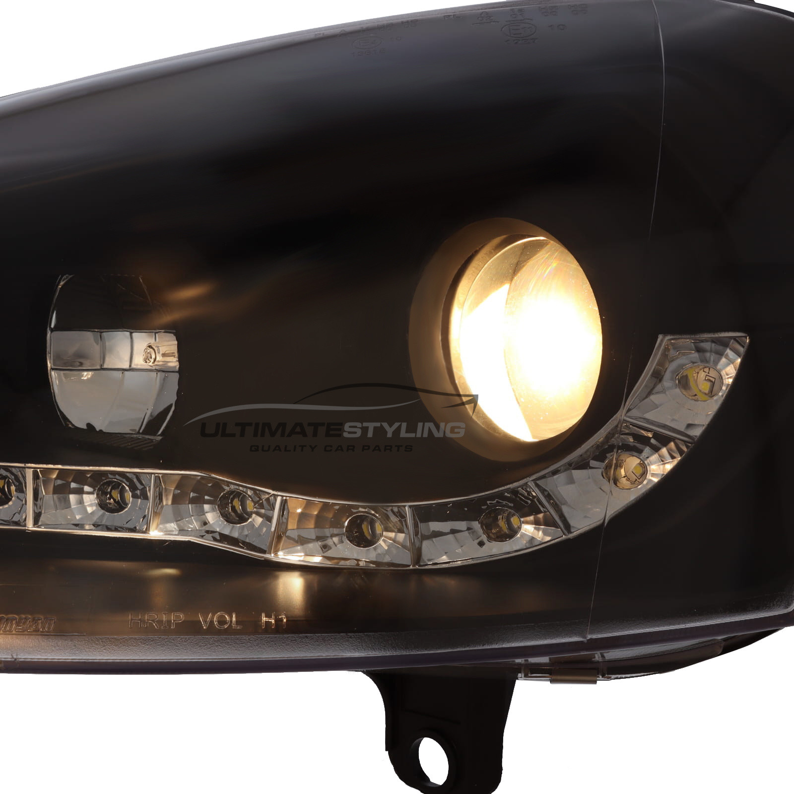 VW Golf Mk5 2003-2009 and Jetta 2006-2011 Upgrade Headlights Black Inner LED DRL Projector Xenon Look