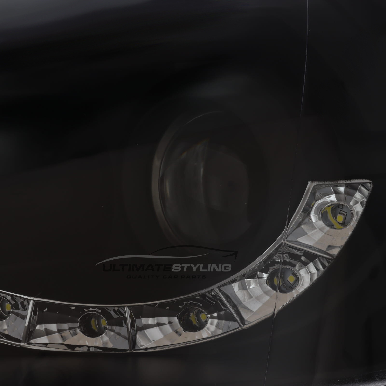 VW Golf Mk5 2003-2009 and Jetta 2006-2011 Upgrade Headlights Black Inner LED DRL Projector Xenon Look