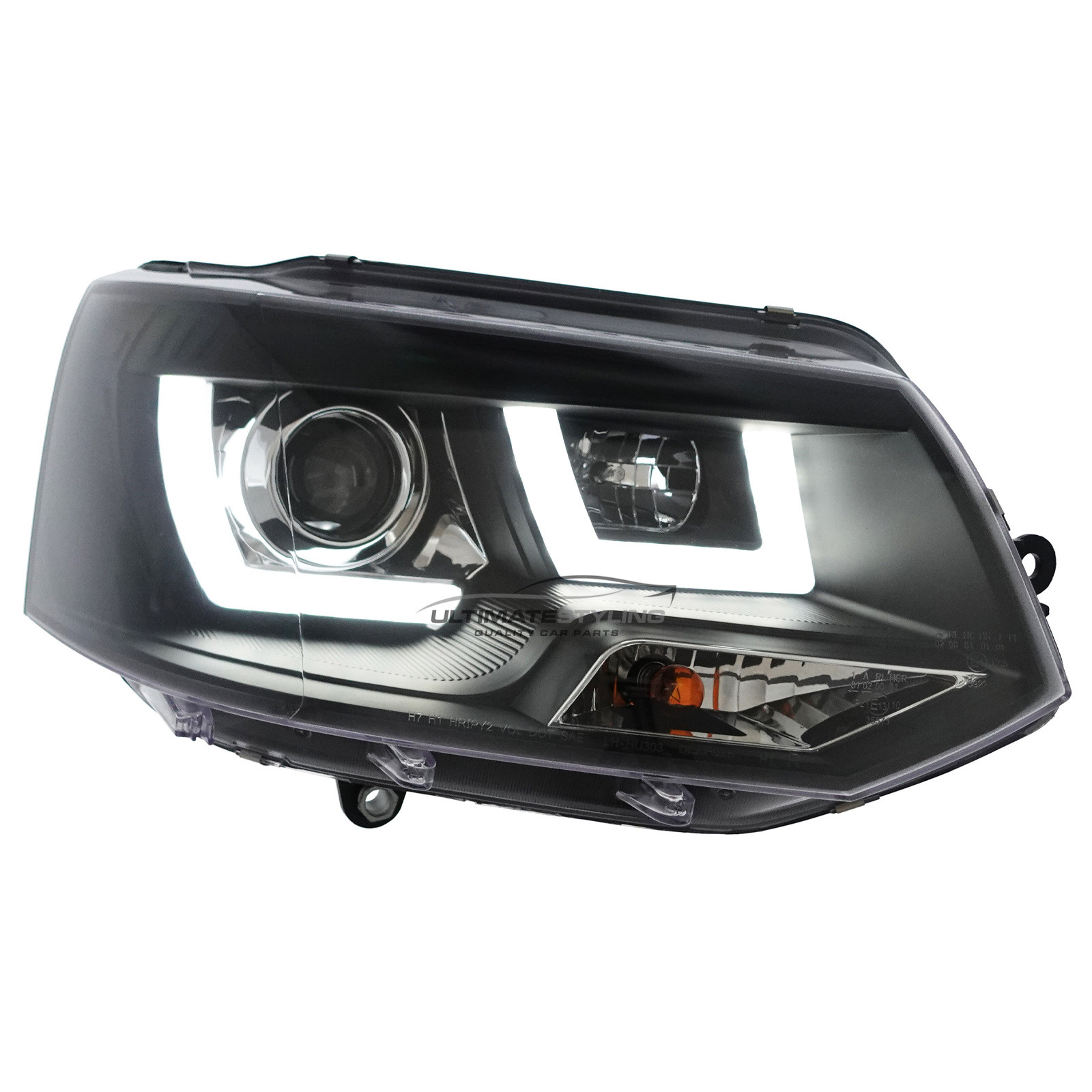 VW Transporter T5.1 2010-2015 Upgrade Headlights LED Lightbar DRL Black Inner Projector Xenon Look