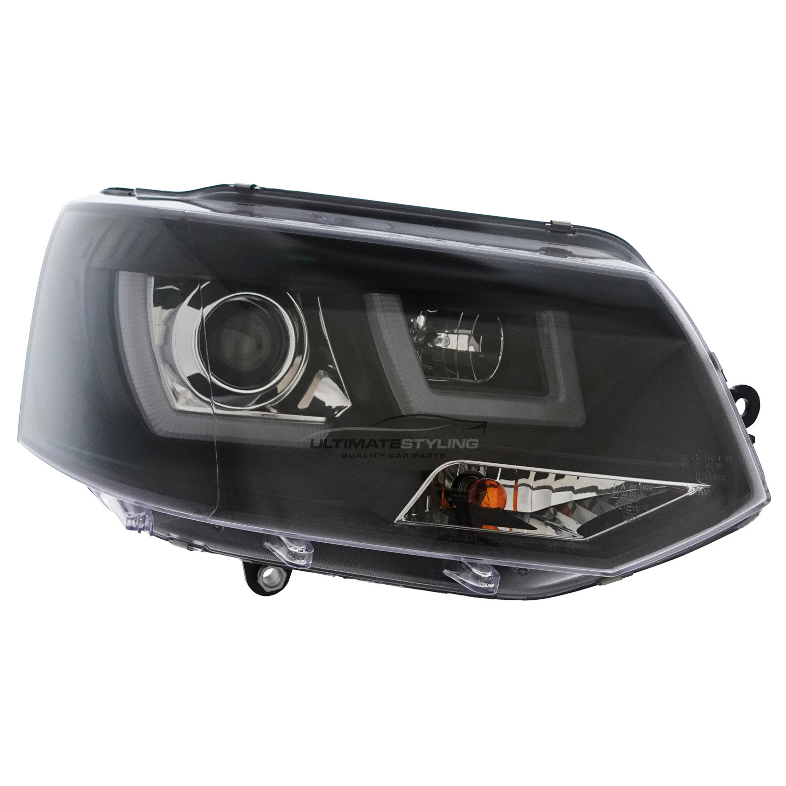 VW Transporter T5.1 2010-2015 Upgrade Headlights LED Lightbar DRL Black Inner Projector Xenon Look