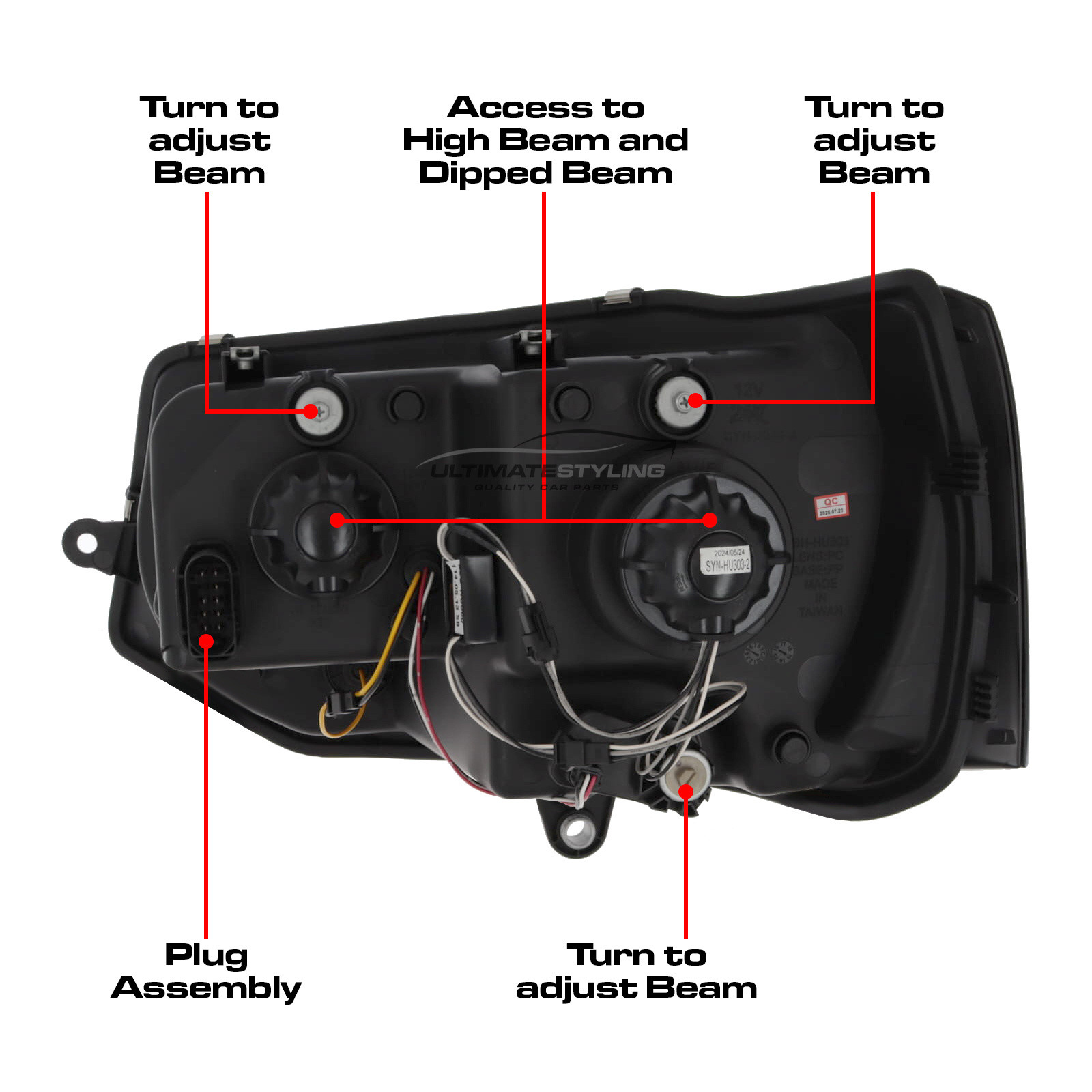 VW Transporter T5.1 2010-2015 Upgrade Headlights LED Lightbar DRL Black Inner Projector Xenon Look