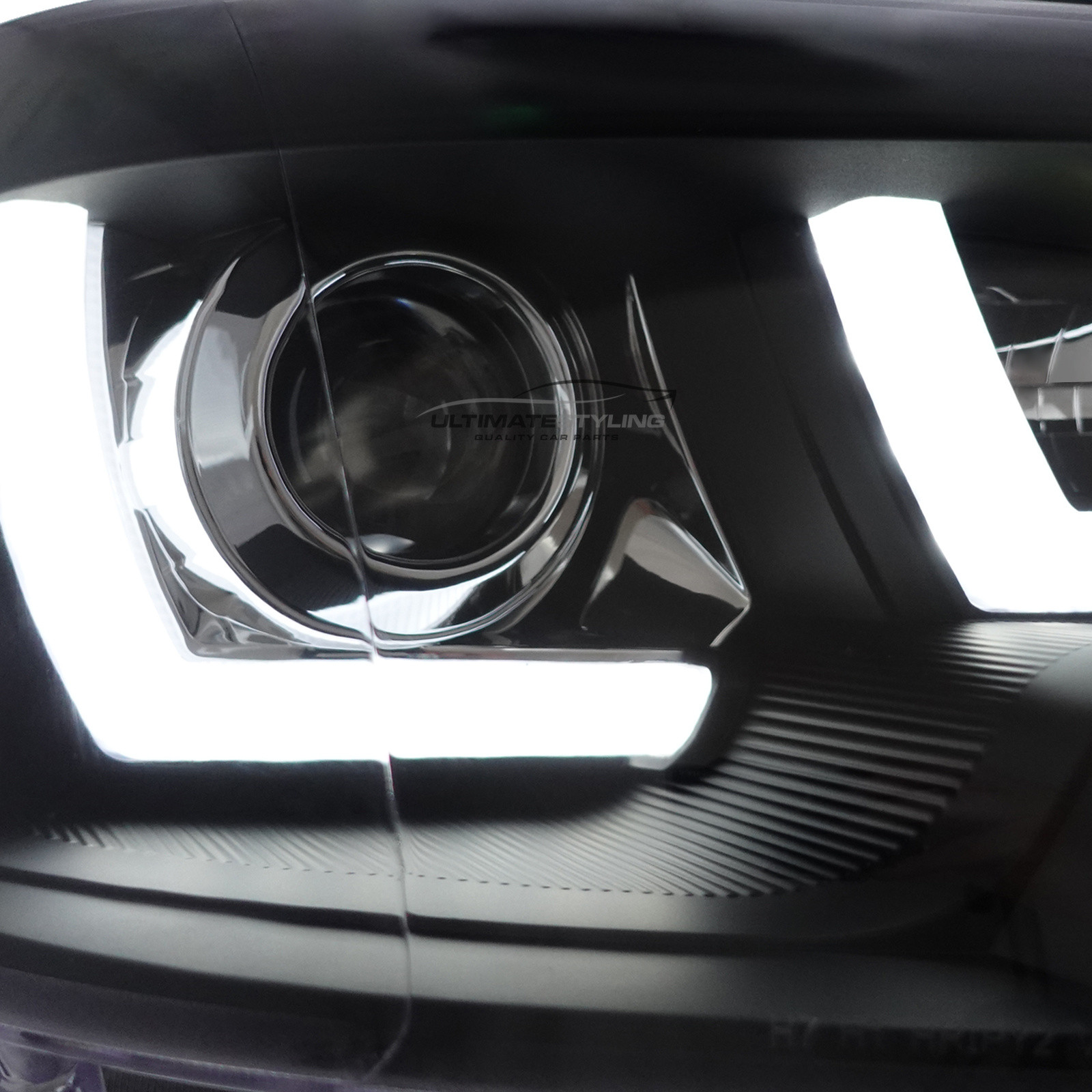 VW Transporter T5.1 2010-2015 Upgrade Headlights LED Lightbar DRL Black Inner Projector Xenon Look