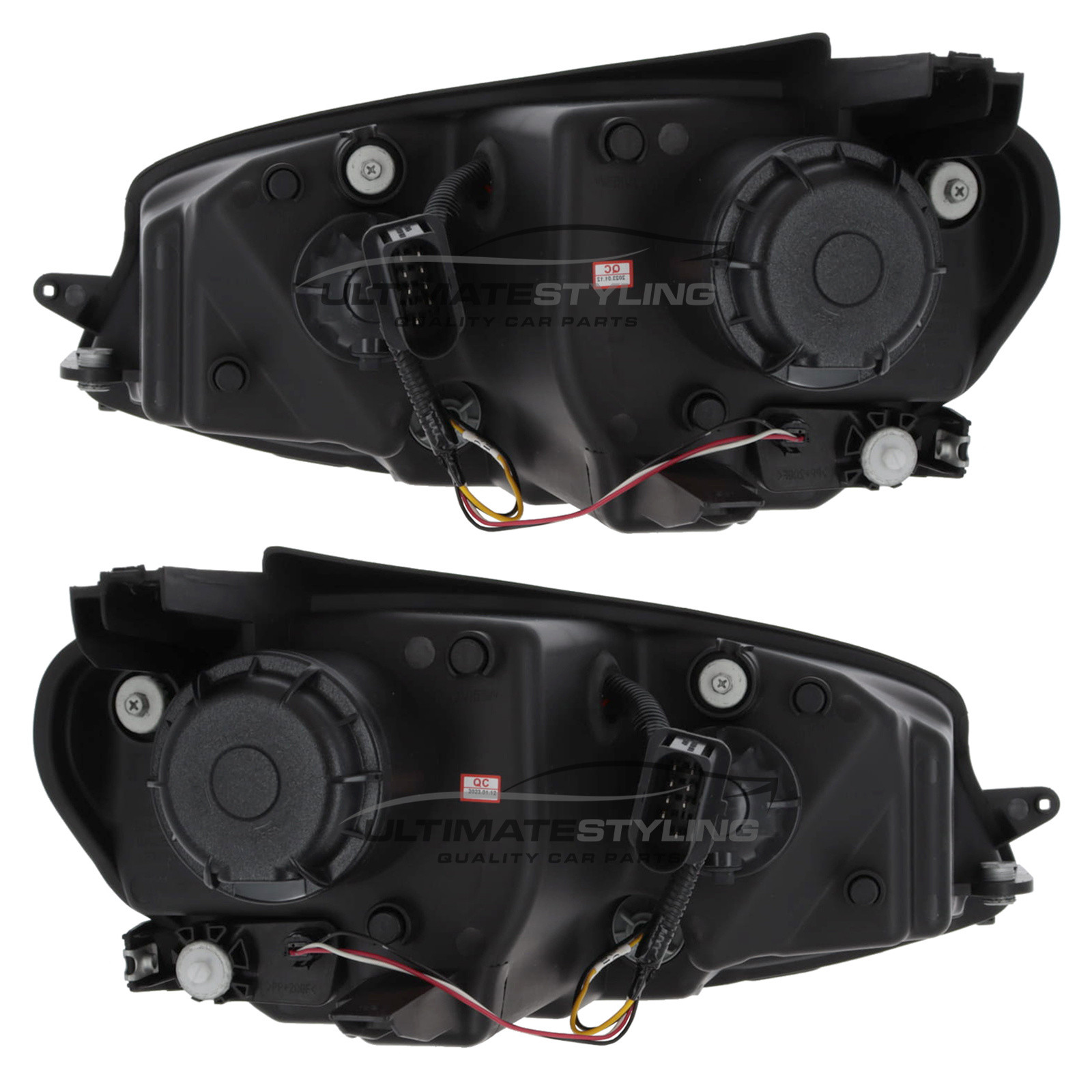 VW Golf Mk7 VII 2012-2017 Upgrade Headlights Black Inner LED U Lightbar DRL Projector Xenon Look