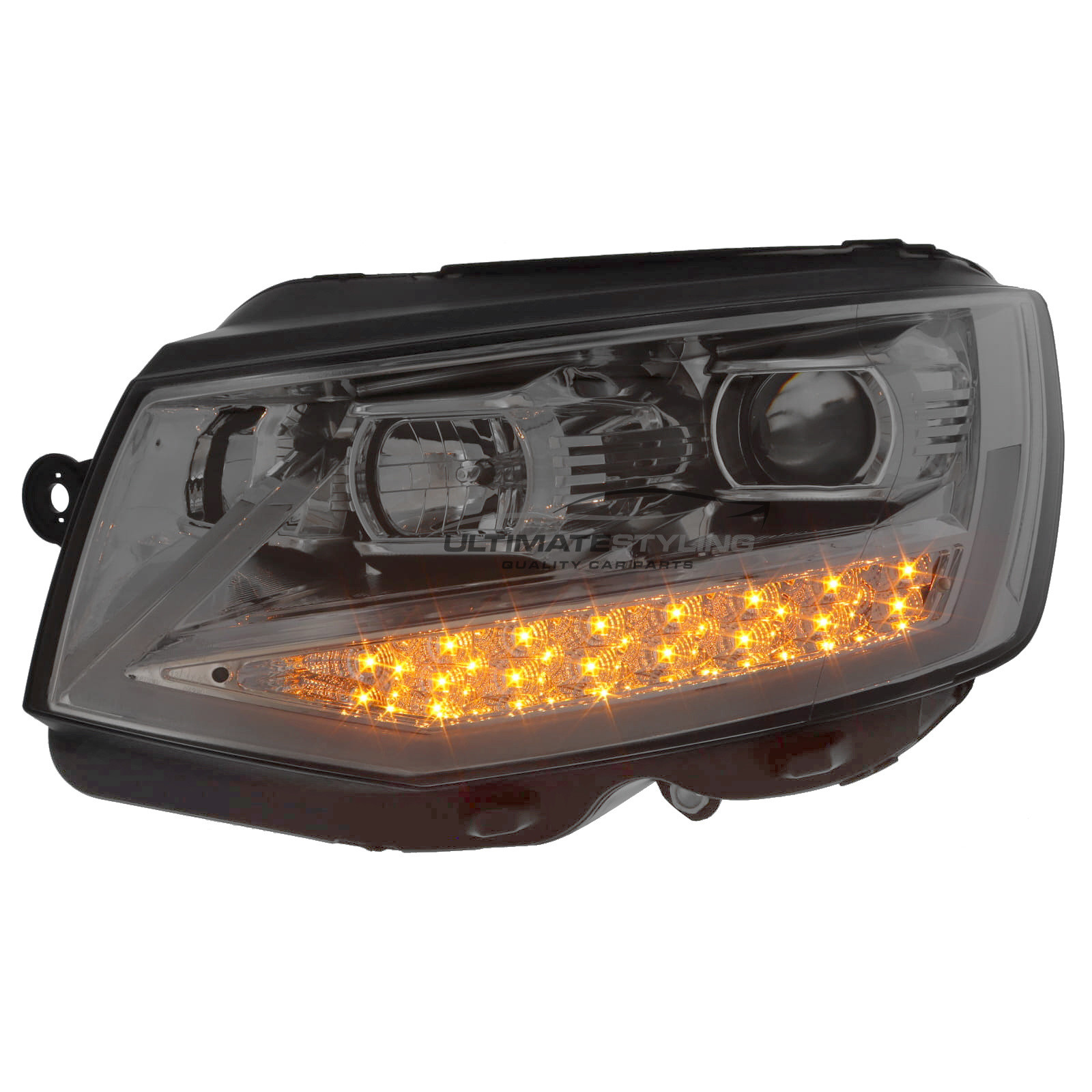 VW Transporter T6 2015-2020 LED DRL Projector Headlights Headlamps Chrome Inner LED Indicators
