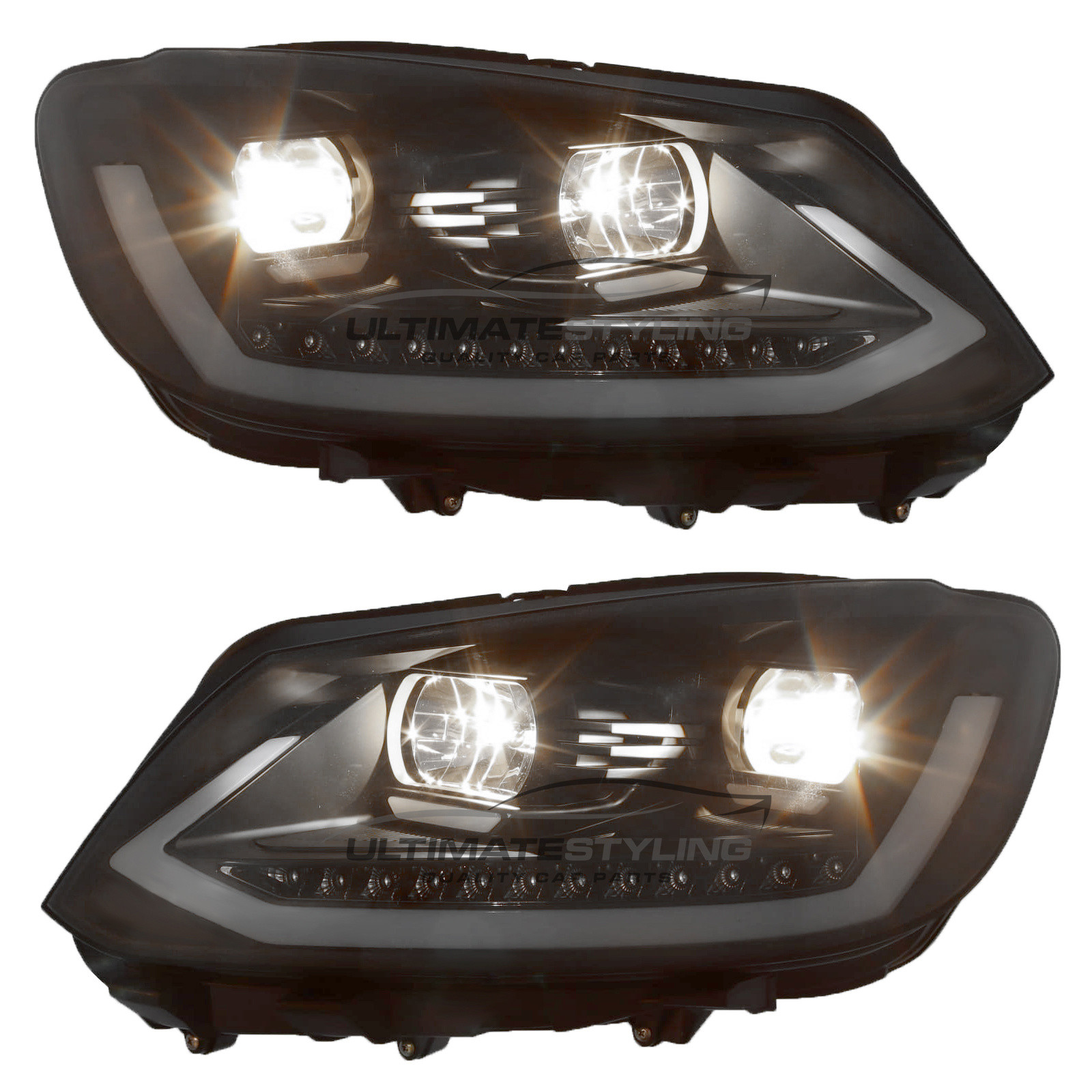 Caddy Mk3 / Headlights - LED Daytime Running Lights (DRL) - Halogen