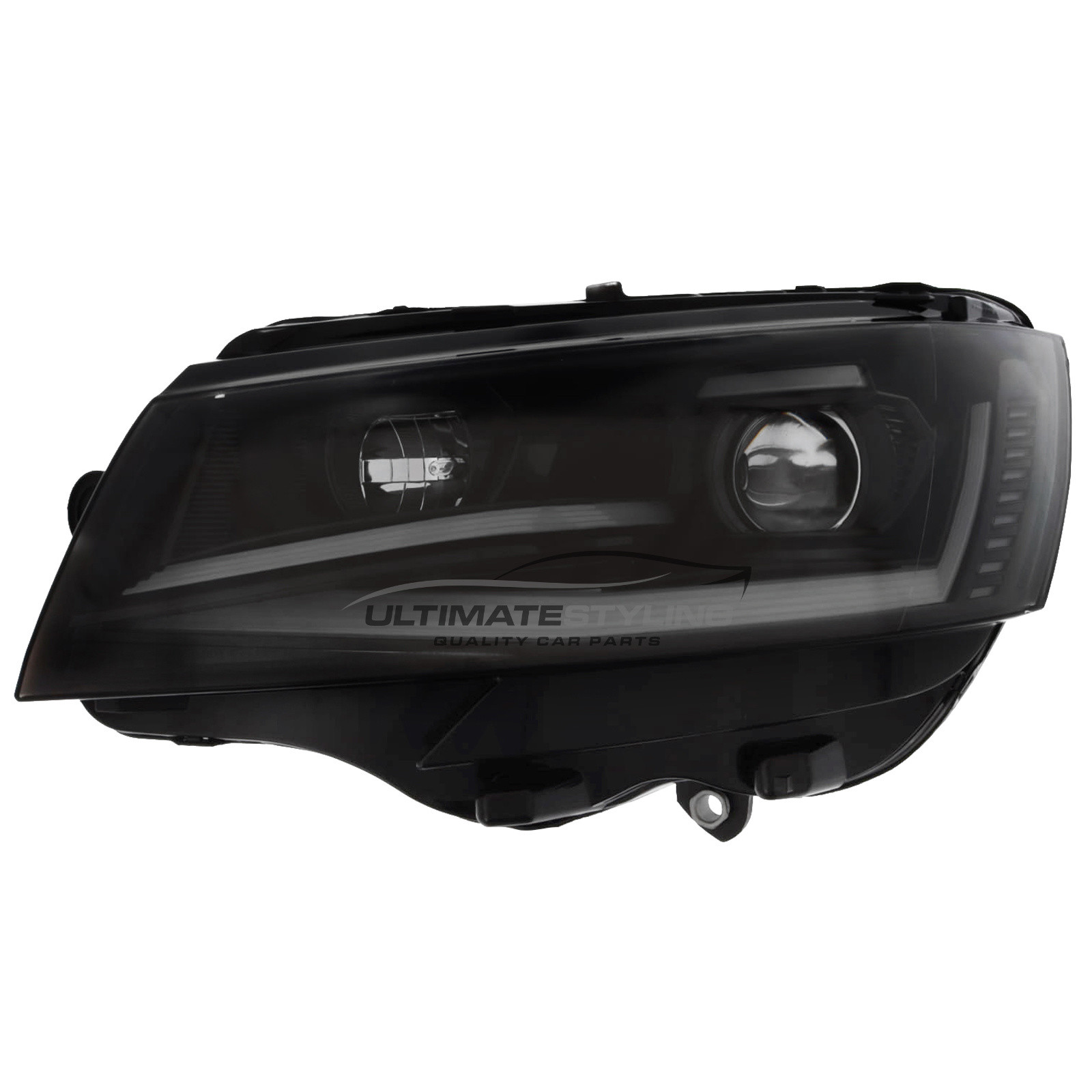 VW Transporter T6.1 2020-2024 Upgrade Headlights Black Inner LED Lightbar DRL with LED Dynamic Indicators Projector Xenon Look