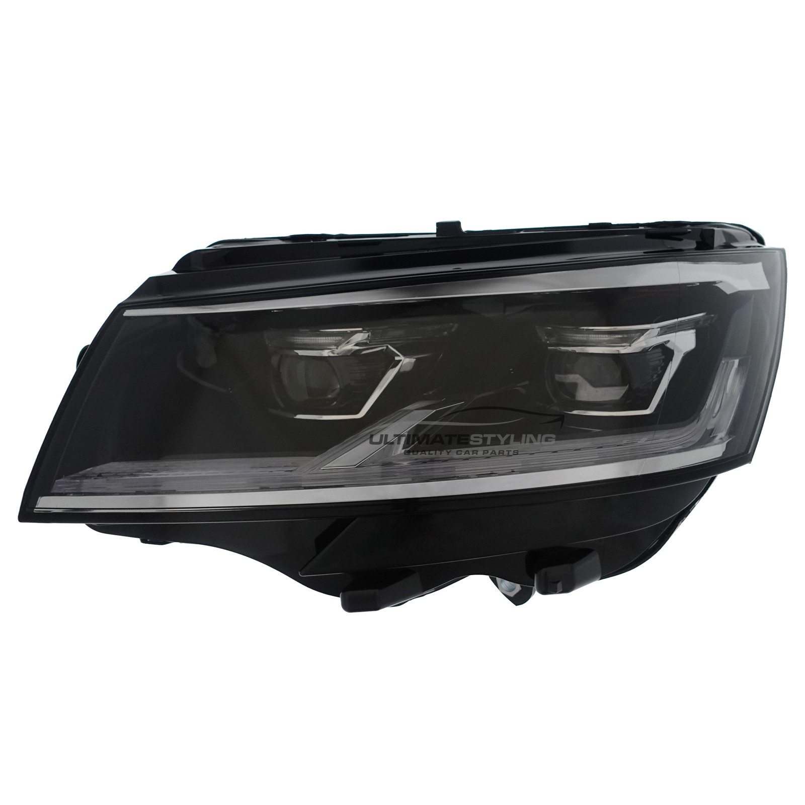 VW Transporter T6.1 2020-2024 Upgrade Headlights Black and Chrome Inner FULL LED Lightbar DRL with LED Indicators (T6.1 factory LED Headlight Look)
