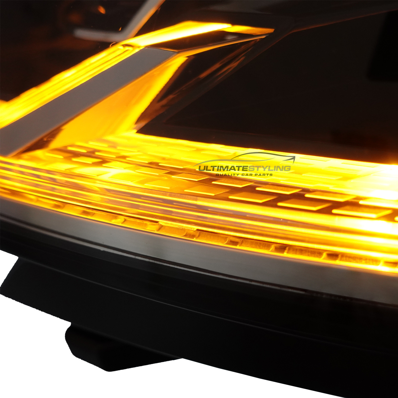 VW Transporter T6.1 2020-2024 Upgrade Headlights Black and Chrome Inner FULL LED Lightbar DRL with LED Indicators (T6.1 factory LED Headlight Look)