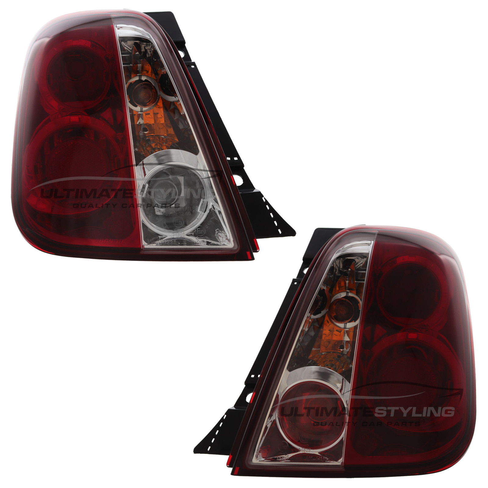 Fiat 500 Crystal Red and Clear Rear Lights 2008-2015