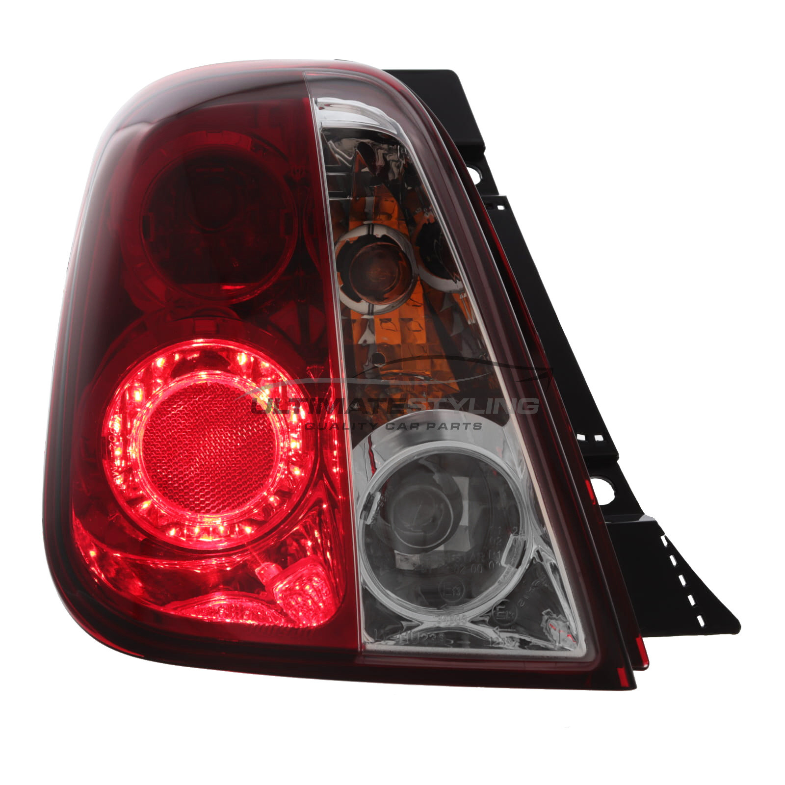 Fiat 500 Crystal Red and Clear Rear Lights 2008-2015