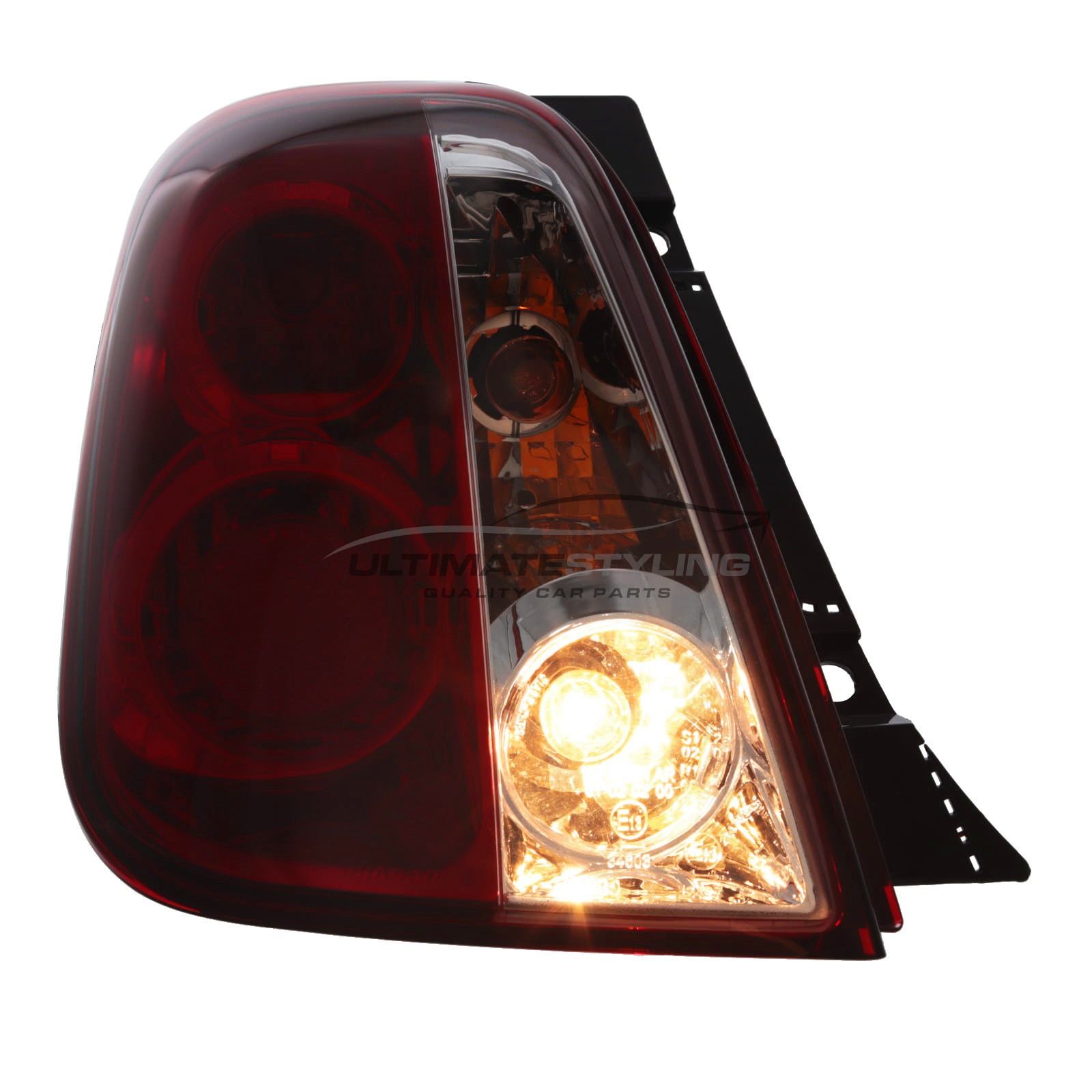 Fiat 500 Crystal Red and Clear Rear Lights 2008-2015