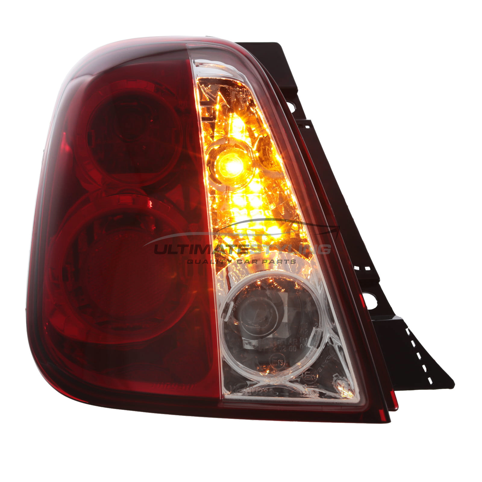 Fiat 500 Crystal Red and Clear Rear Lights 2008-2015
