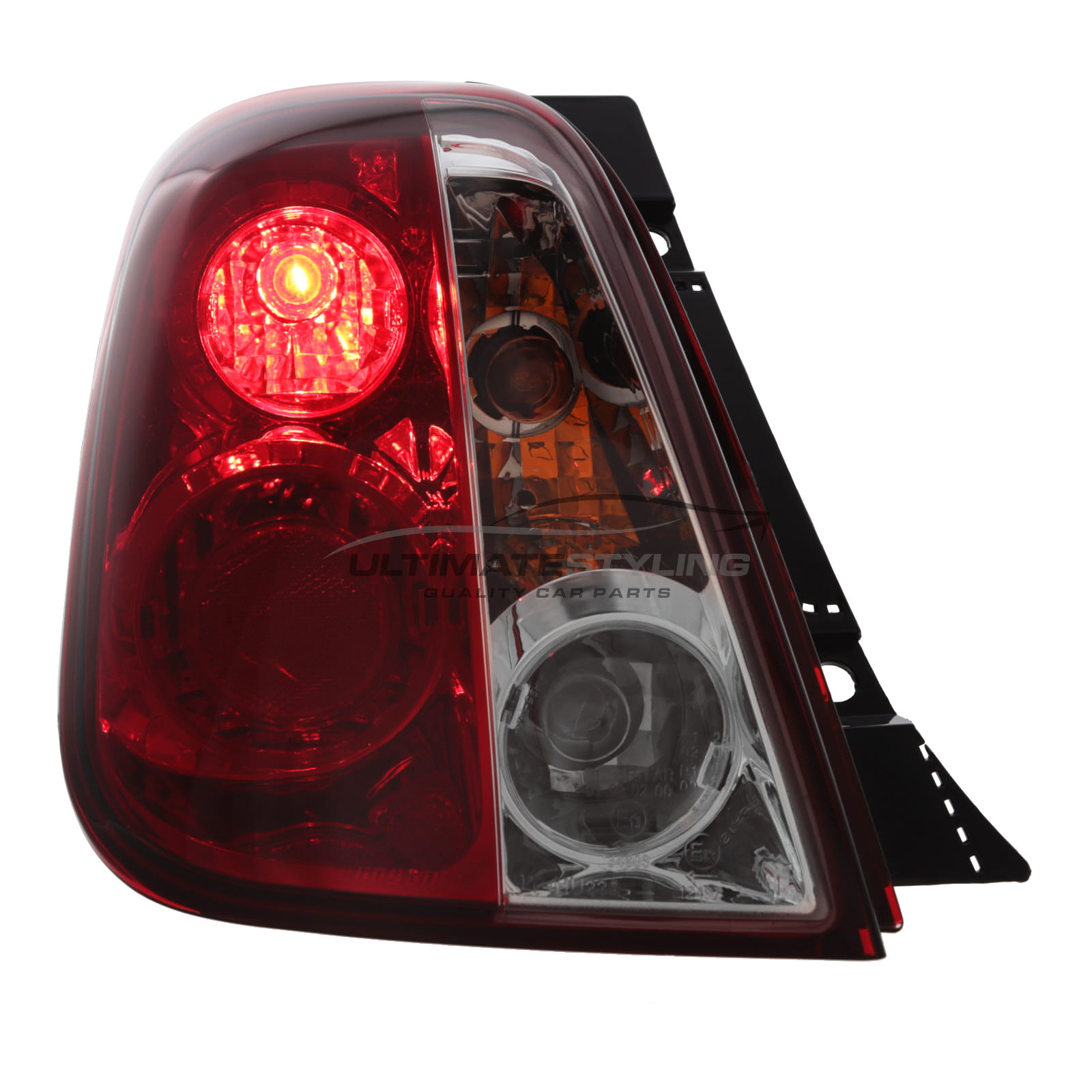 Fiat 500 Crystal Red and Clear Rear Lights 2008-2015