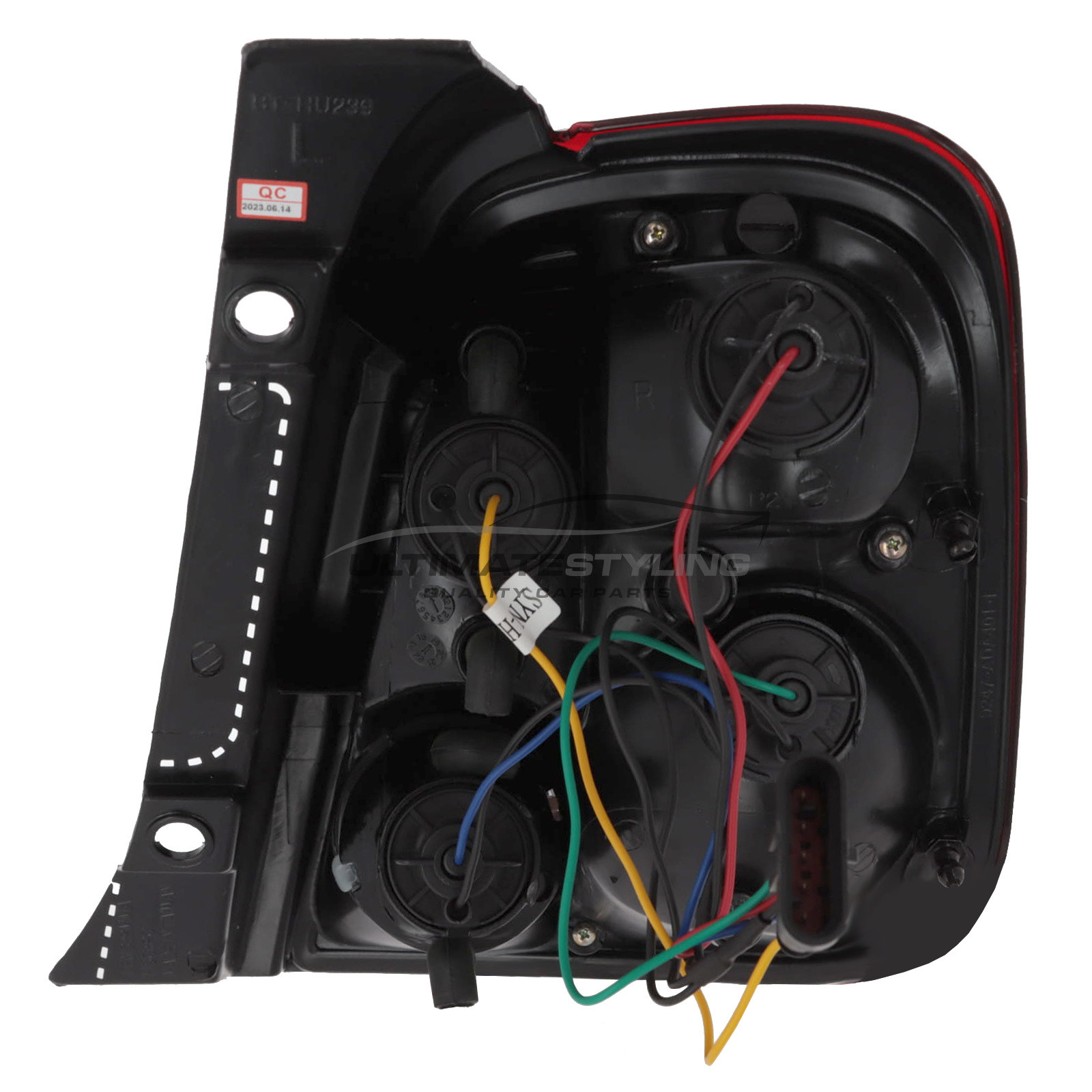 Fiat 500 Crystal Red and Clear Rear Lights 2008-2015