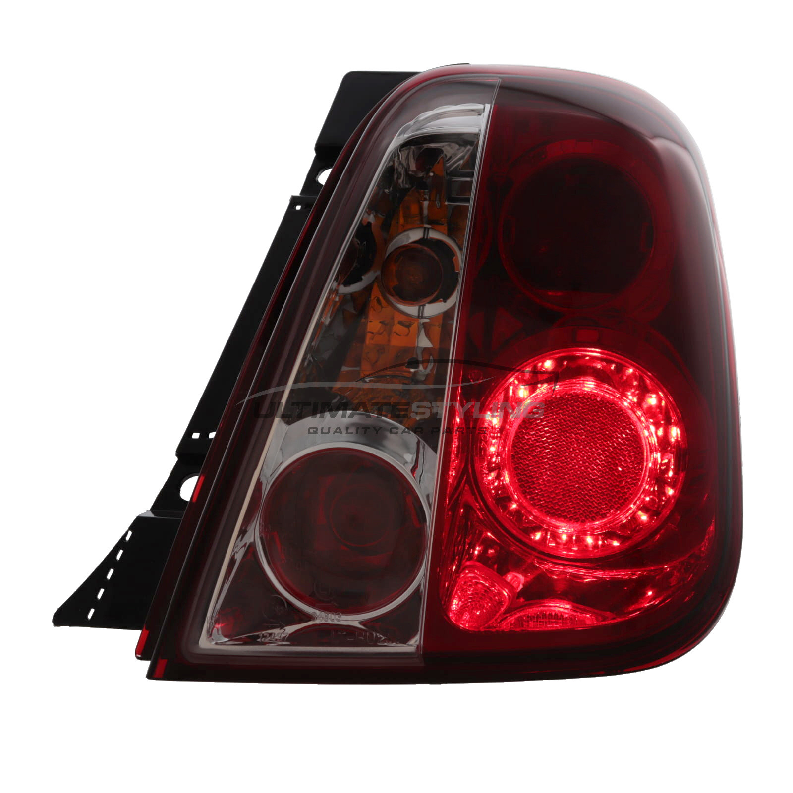 Fiat 500 Crystal Red and Clear Rear Lights 2008-2015