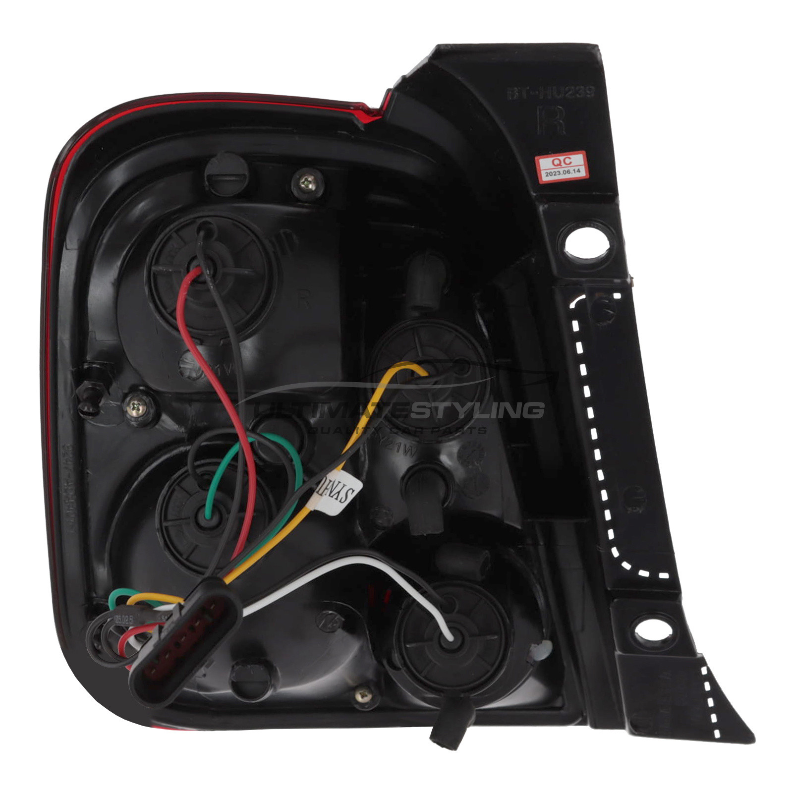 Fiat 500 Crystal Red and Clear Rear Lights 2008-2015