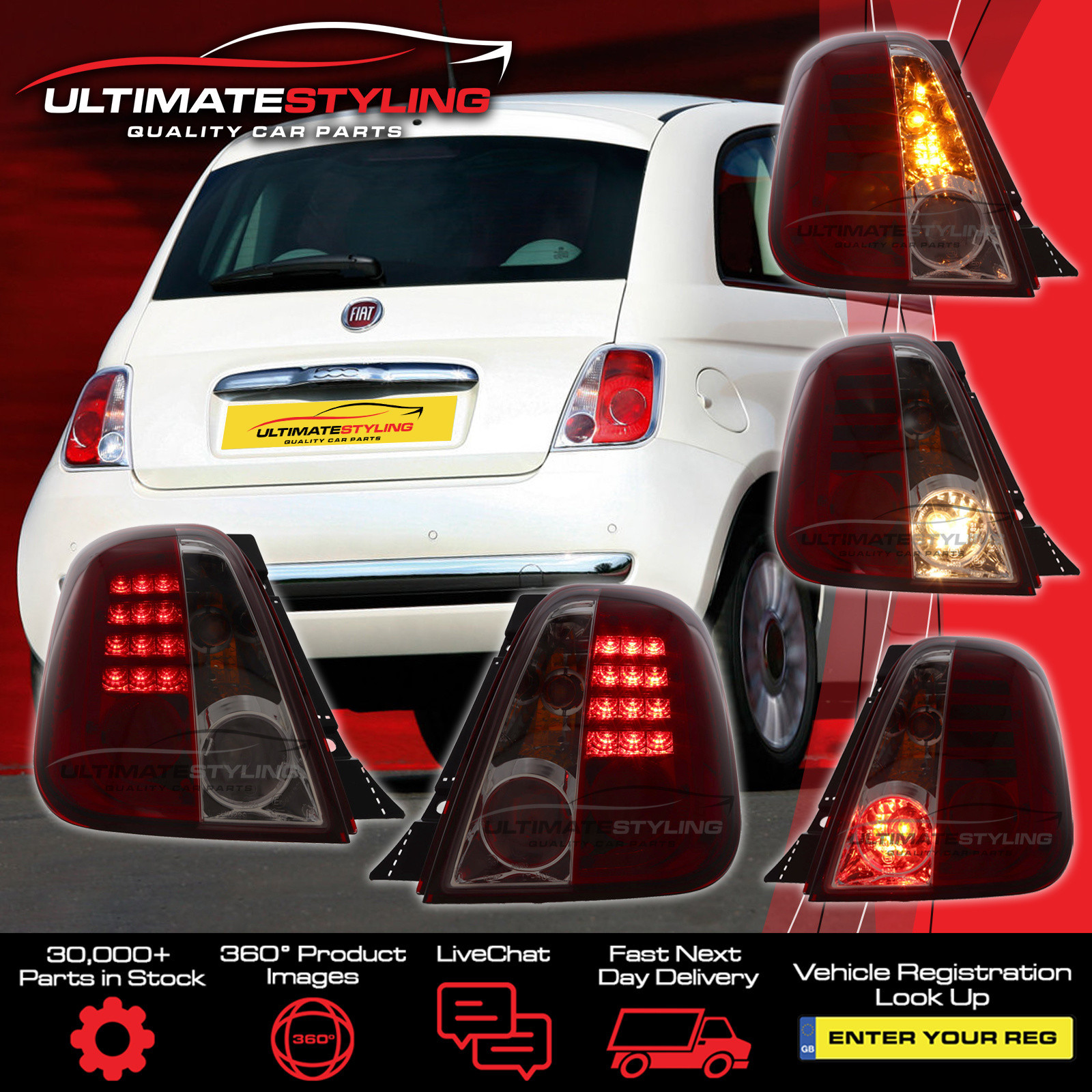 Performance Rear / Tail Lights for Abarth 595