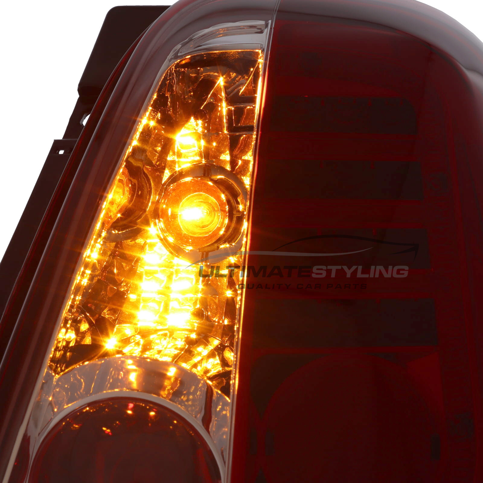 Fiat 500 Crystal Red and Clear LED Rear Lights 2009-2015