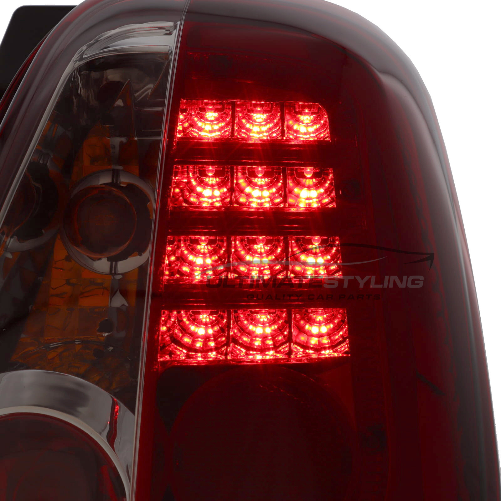 Fiat 500 Crystal Red and Clear LED Rear Lights 2009-2015