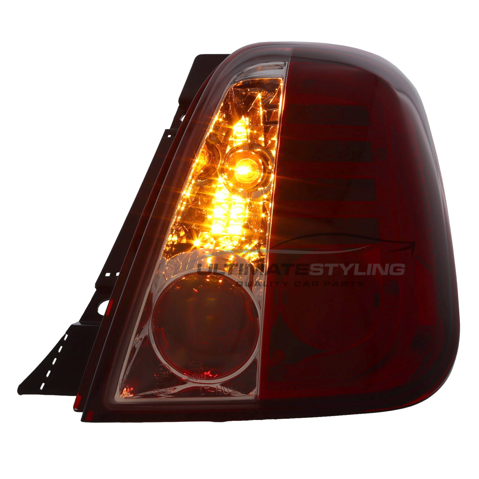 Fiat 500 Crystal Red and Clear LED Rear Lights 2009-2015