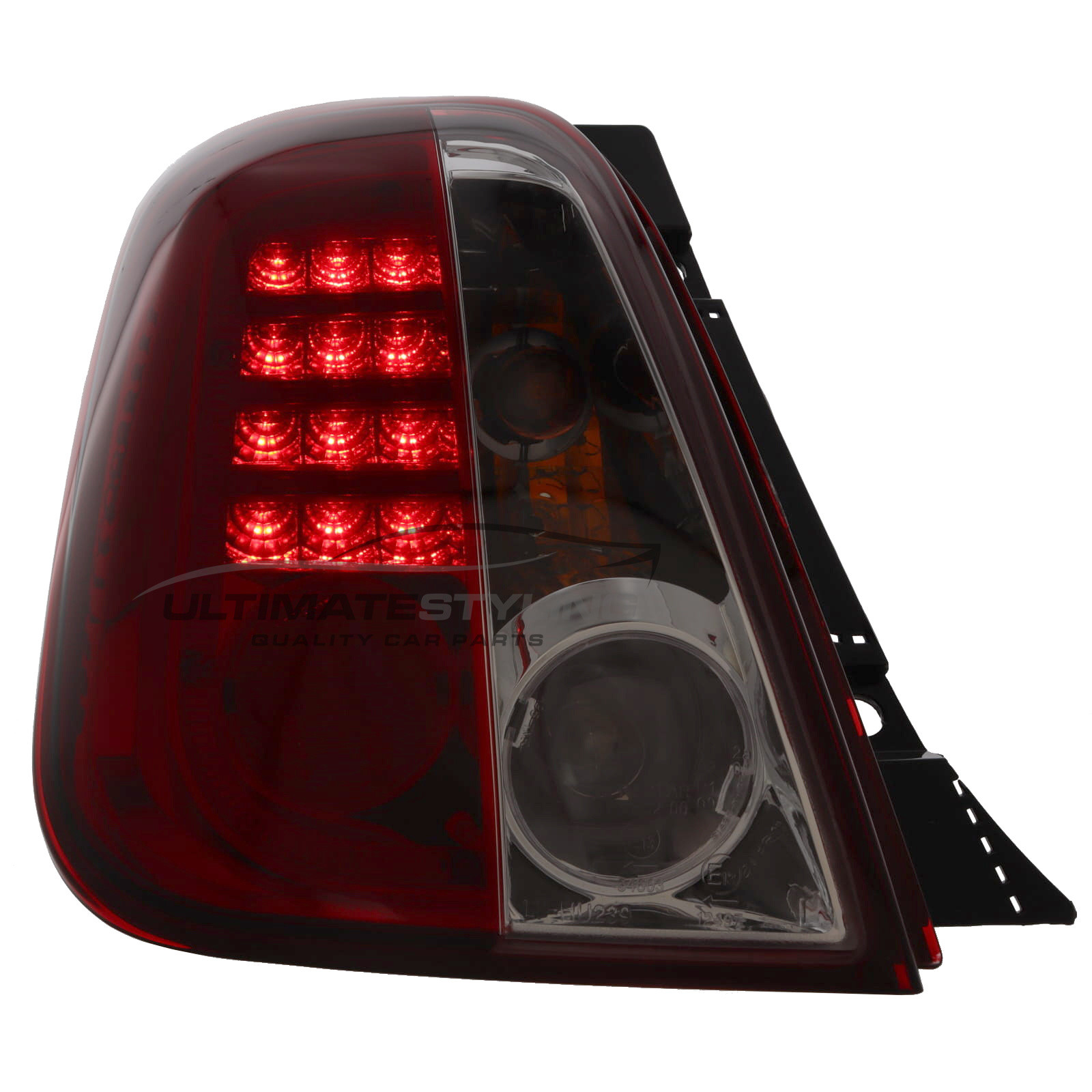 Fiat 500 Crystal Red and Clear LED Rear Lights 2009-2015