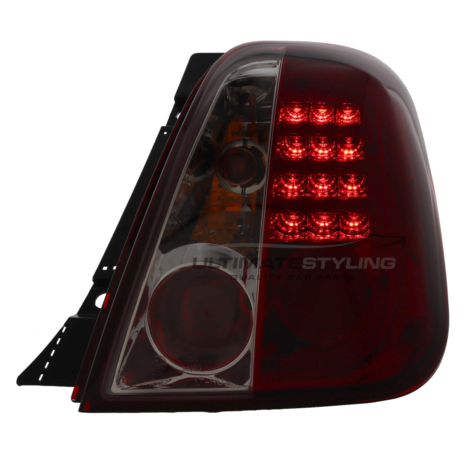 Fiat 500 Crystal Red and Clear LED Rear Lights 2009-2015