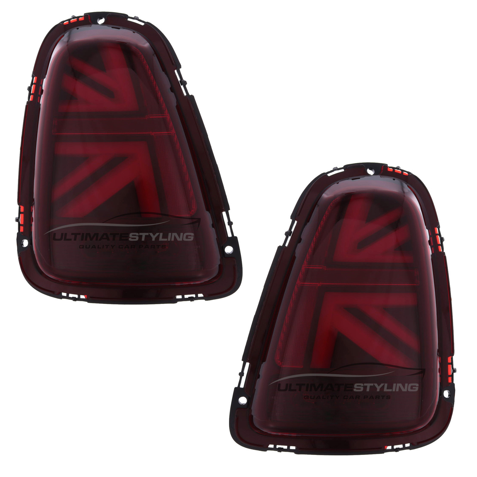 BMW Mini R55 R56 R57 (GEN 2) 2006-2014 Red LED Union Jack Flag Upgrade Rear Tail Lights Sequential Indicators Pair