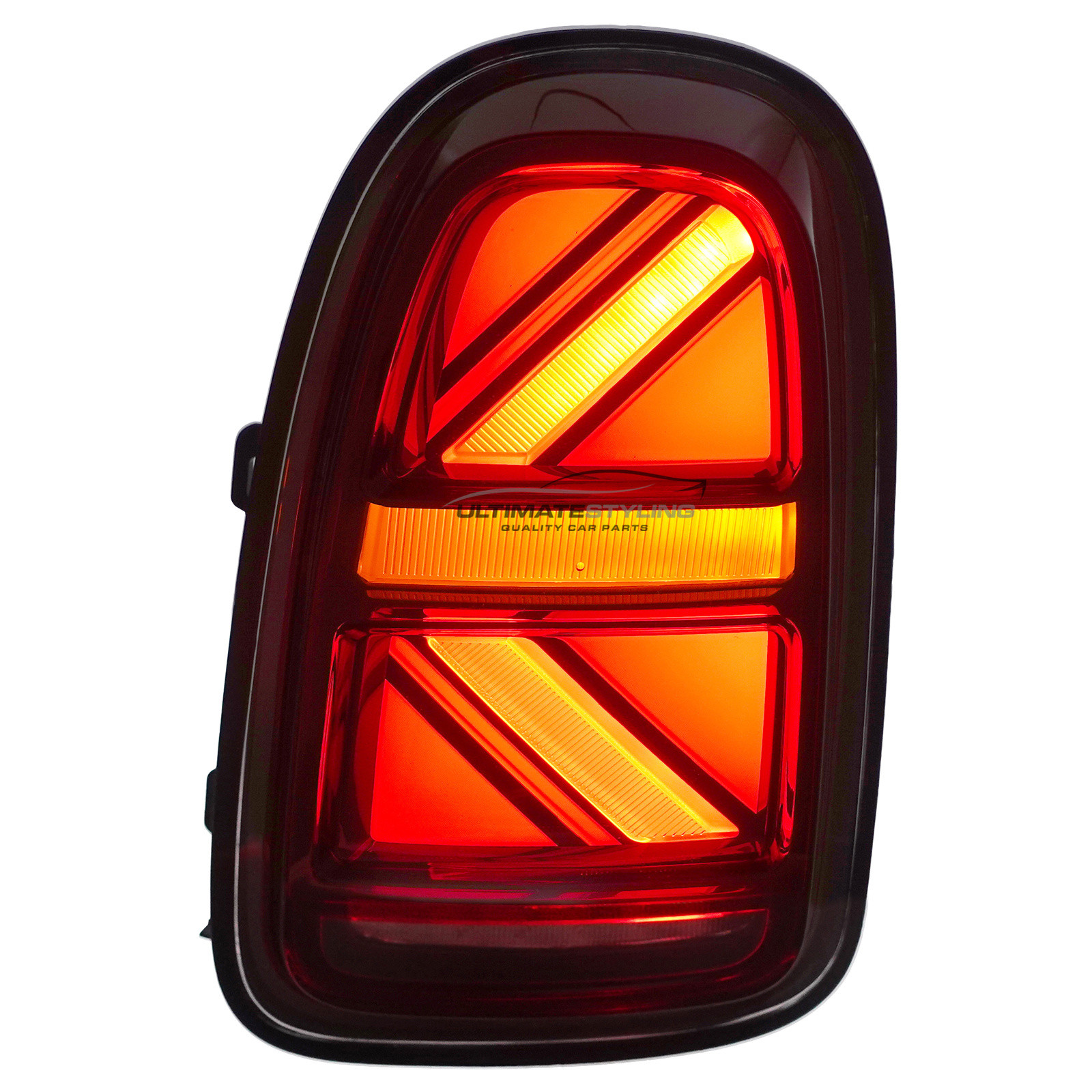 Mini F60 Countryman 2016-2024 - Upgrade LED Rear Tail Lights - Union Jack Style - Red Lens - Dynamic Sequential LED Indicators (Progressive) Pair