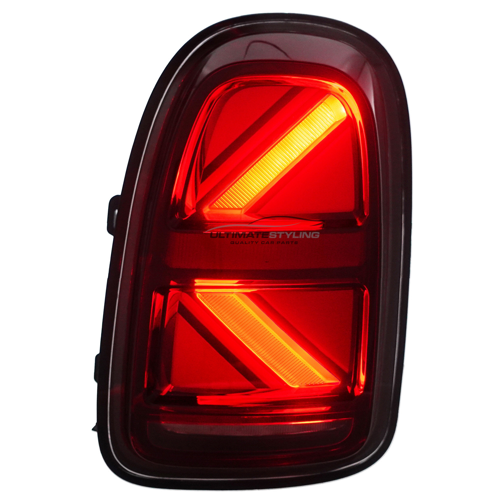Mini F60 Countryman 2016-2024 - Upgrade LED Rear Tail Lights - Union Jack Style - Red Lens - Dynamic Sequential LED Indicators (Progressive) Pair