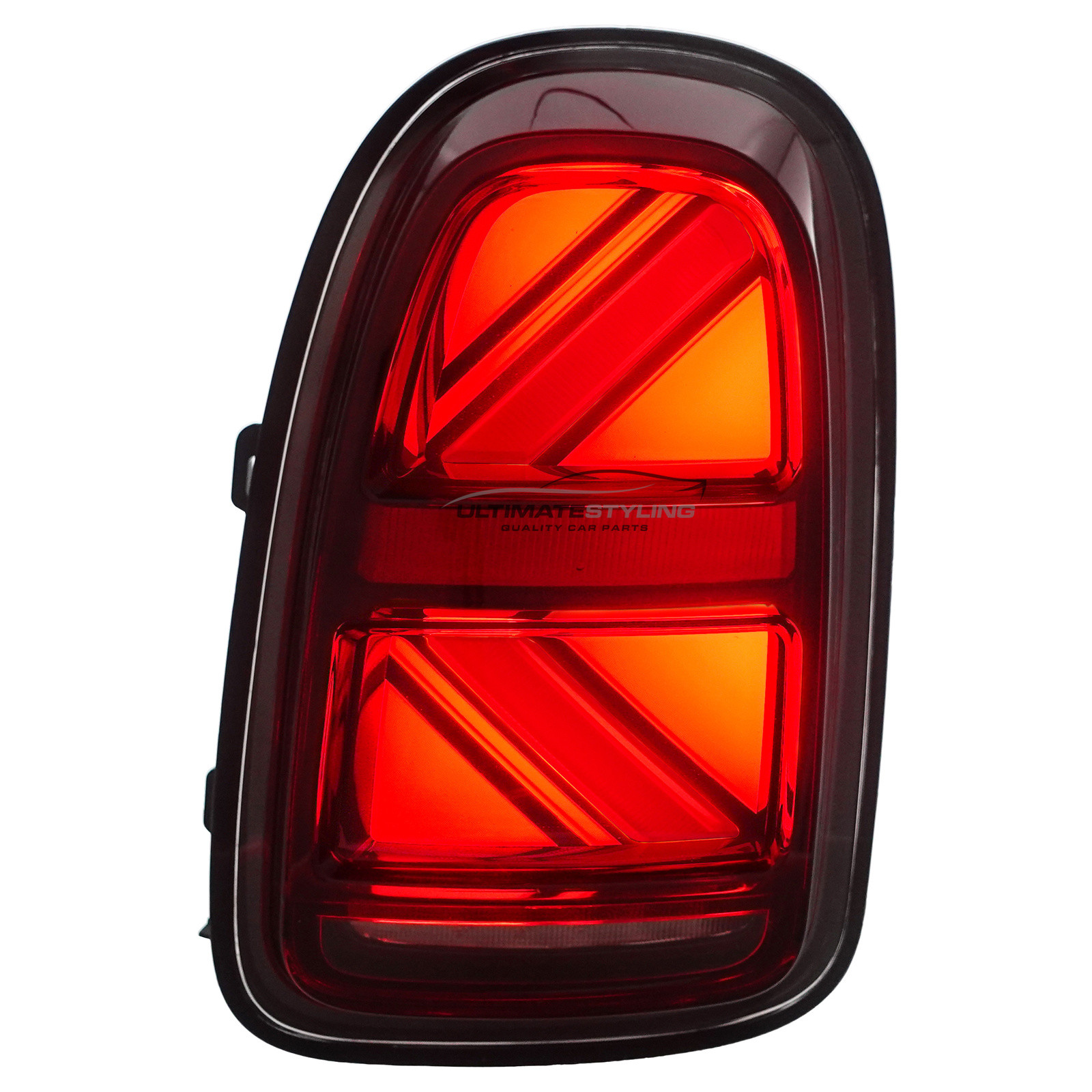 Mini F60 Countryman 2016-2024 - Upgrade LED Rear Tail Lights - Union Jack Style - Red Lens - Dynamic Sequential LED Indicators (Progressive) Pair