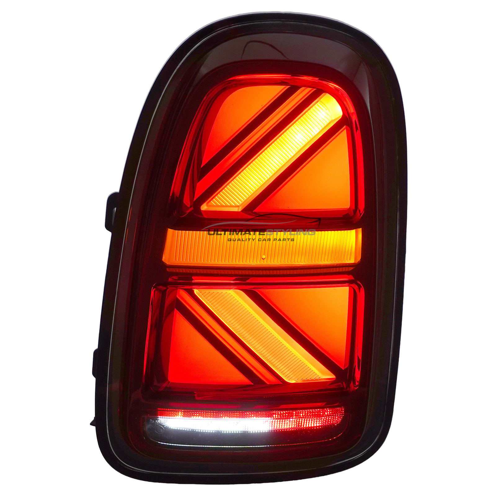 Mini F60 Countryman 2016-2024 - Upgrade LED Rear Tail Lights - Union Jack Style - Red Lens - Dynamic Sequential LED Indicators (Progressive) Pair