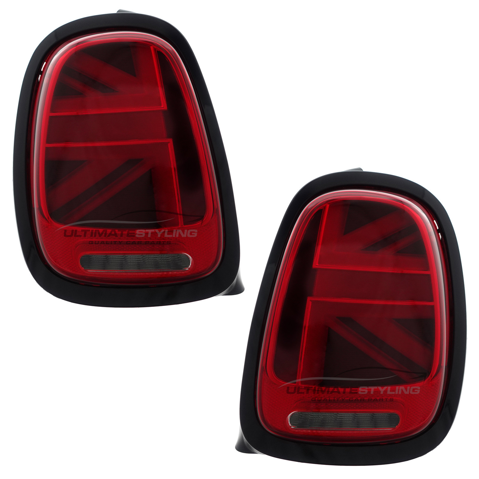 BMW Mini F55 F56 F57 (GEN 3) 2014-2024 Red LED Union Jack Flag Upgrade Rear Tail Lights Sequential Indicators Pair