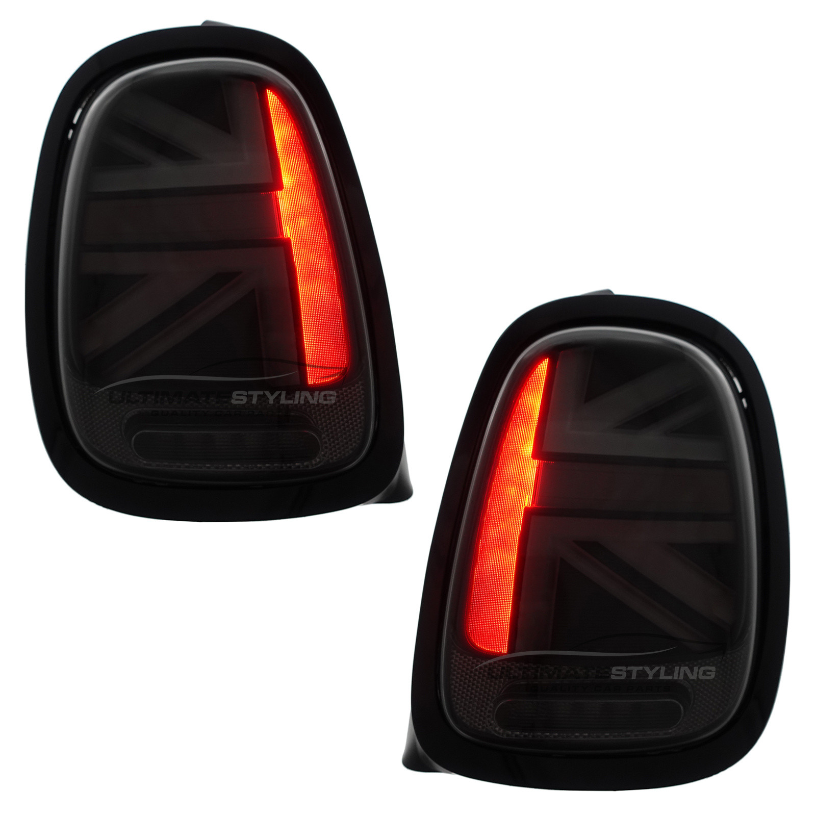 BMW Mini F55 F56 F57 (GEN 3) 2014-2024 Smoked LED Union Jack Flag Upgrade Rear Tail Lights Sequential Indicators Pair