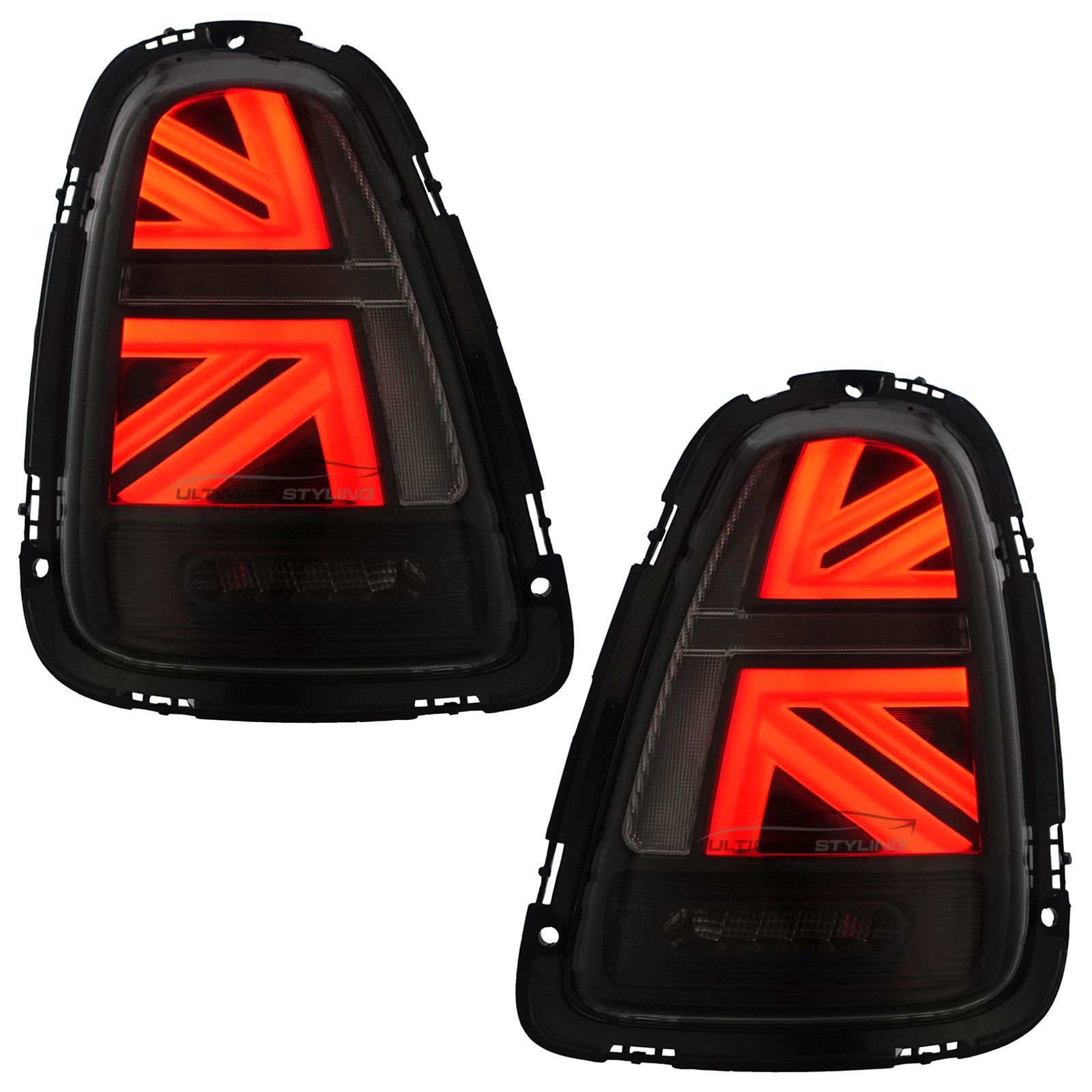 Mini R56 2008-2016 / R57 2009-2016 / R58 2011-2016 - Performance Rear / Tail Lights - LED Style - Dynamic Indicators - Red & Smoked Lens - Pair (LH + RH)