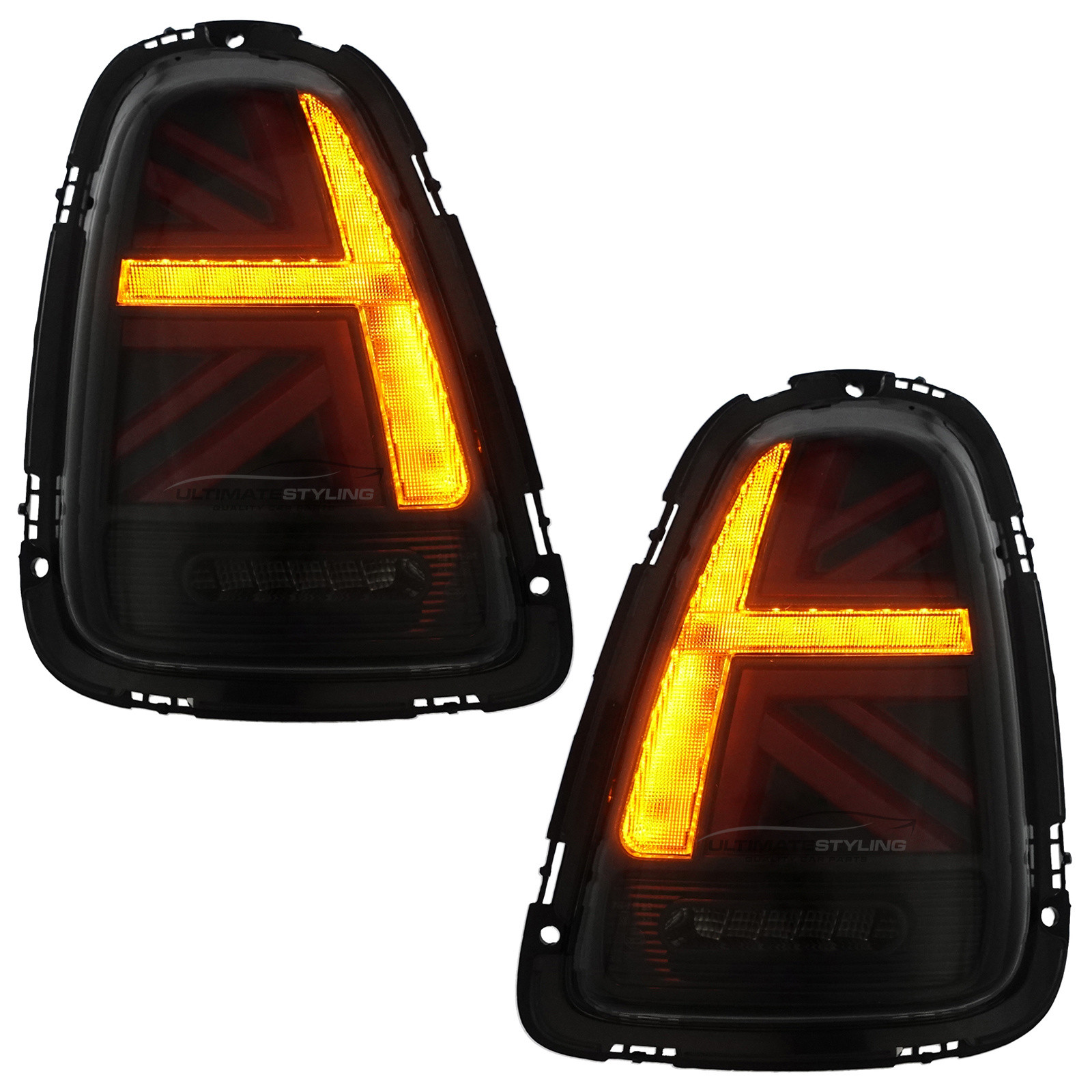 Mini R56 2008-2016 / R57 2009-2016 / R58 2011-2016 - Performance Rear / Tail Lights - LED Style - Dynamic Indicators - Red & Smoked Lens - Pair (LH + RH)